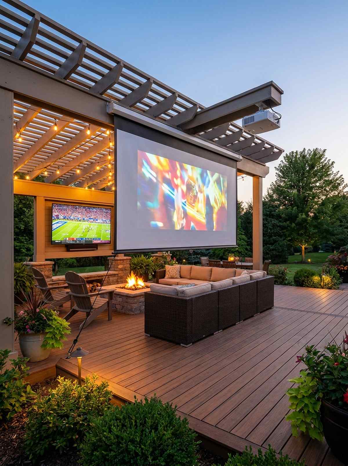 outdoor projector screen hybrid