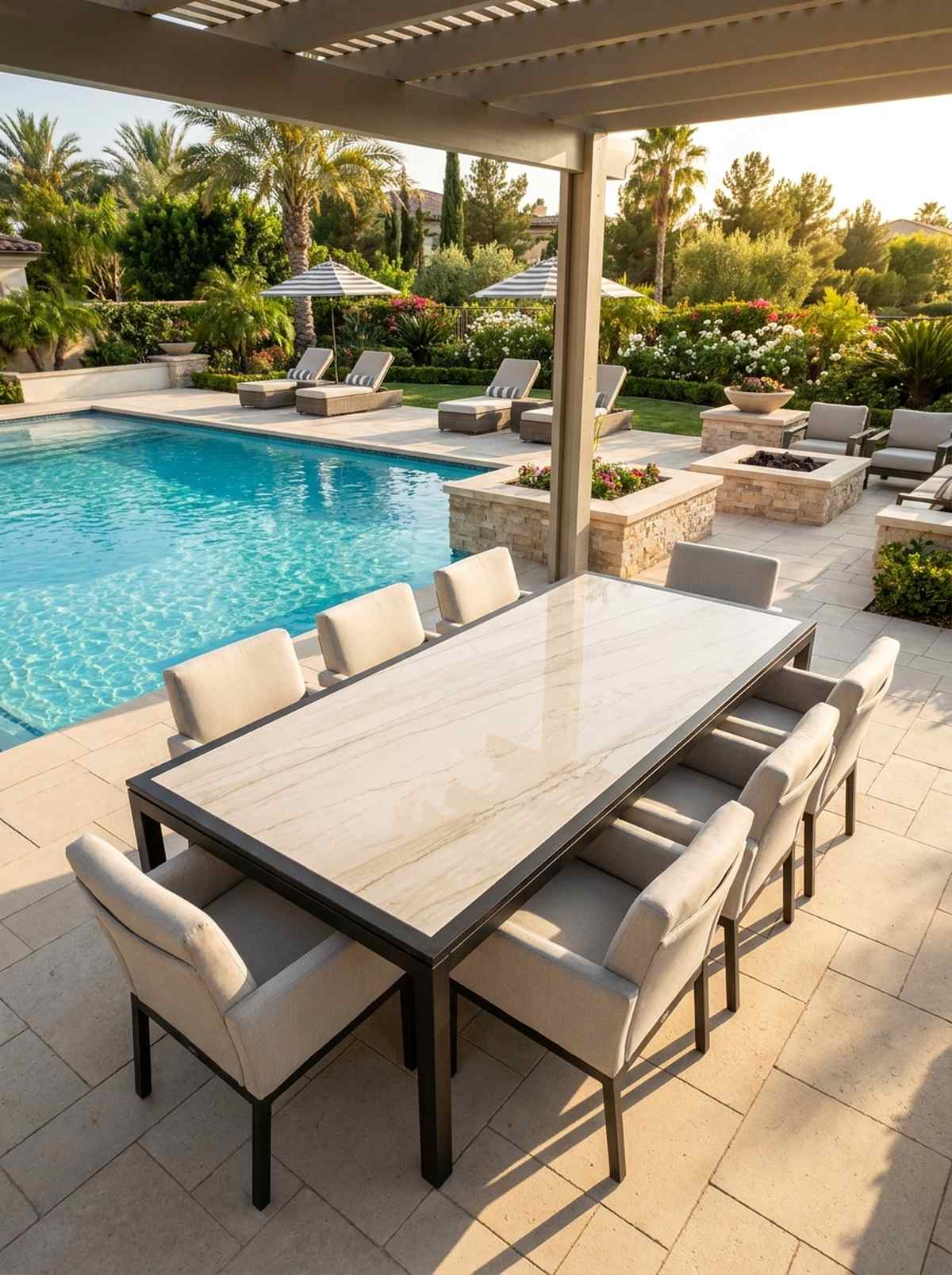 porcelain tile top with aluminum frame