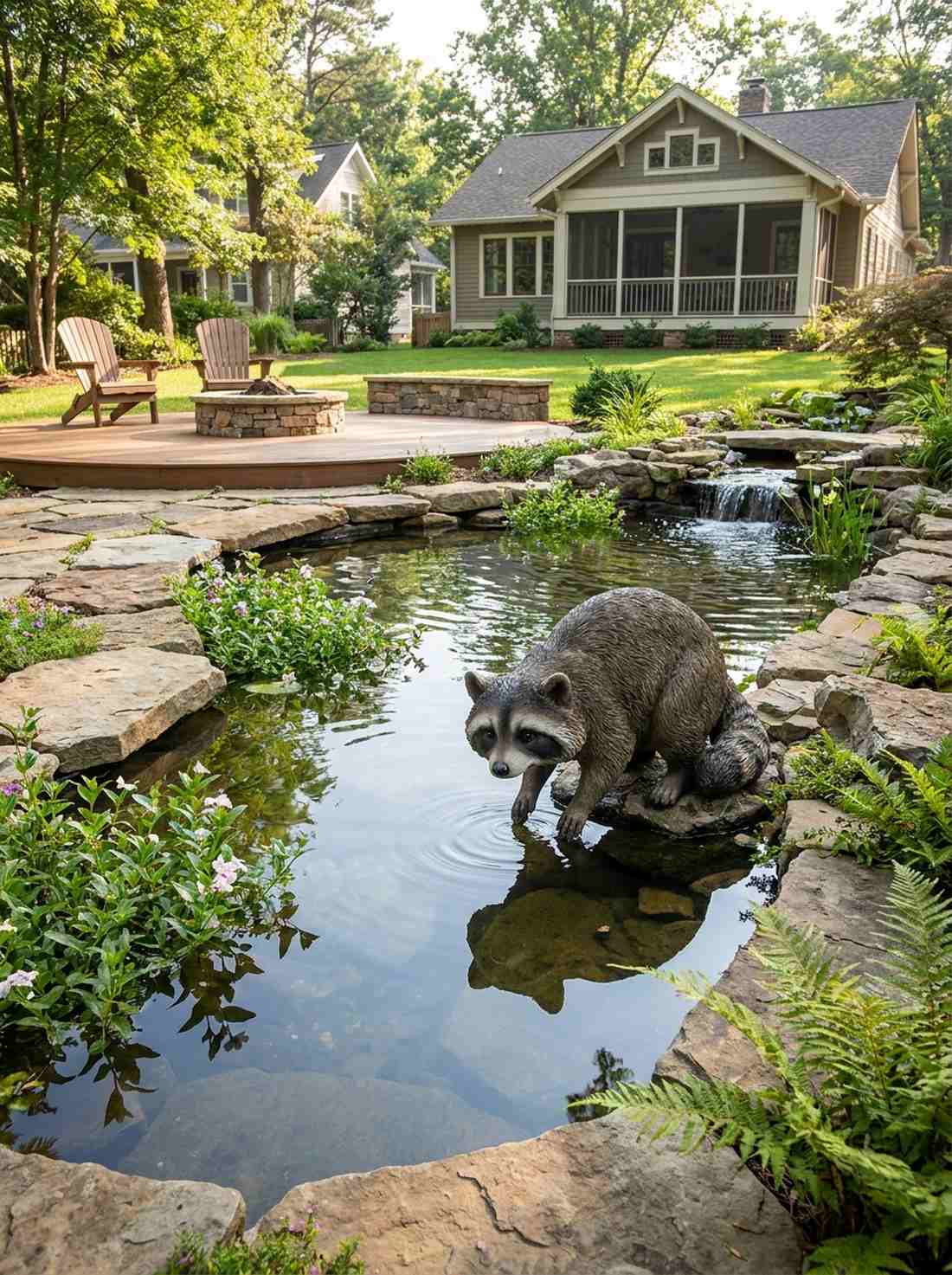 raccoon washing paws