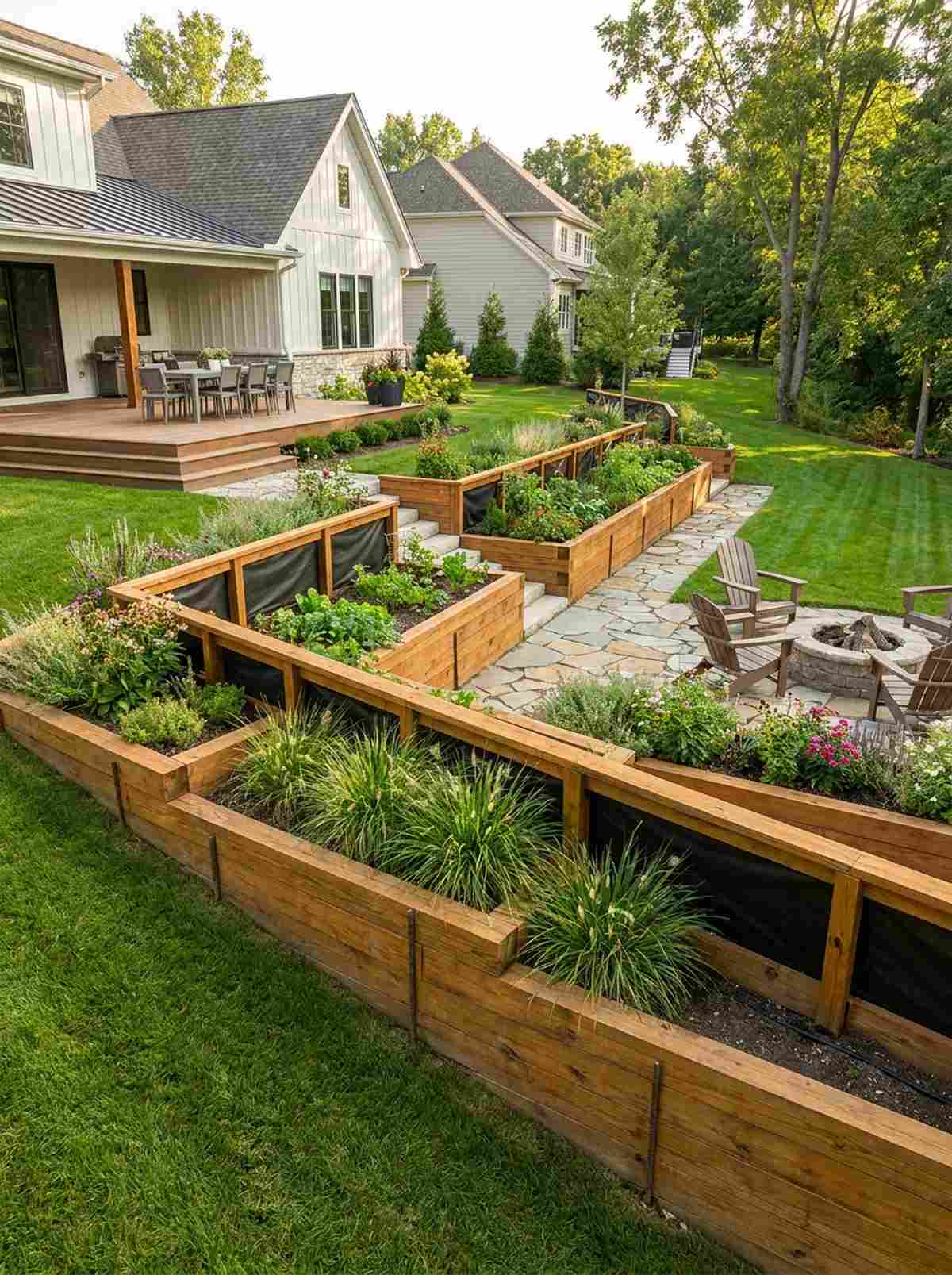 tiered terrace beds