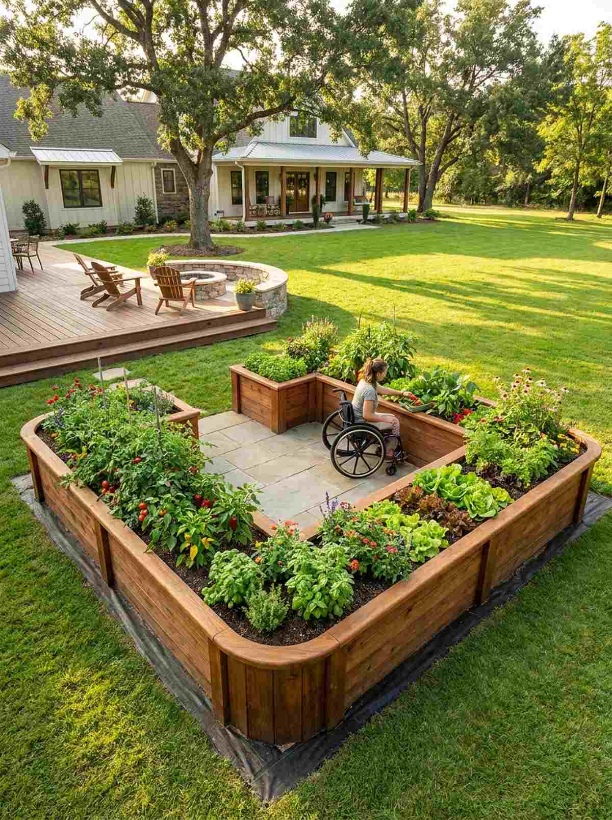 u shaped accessible garden