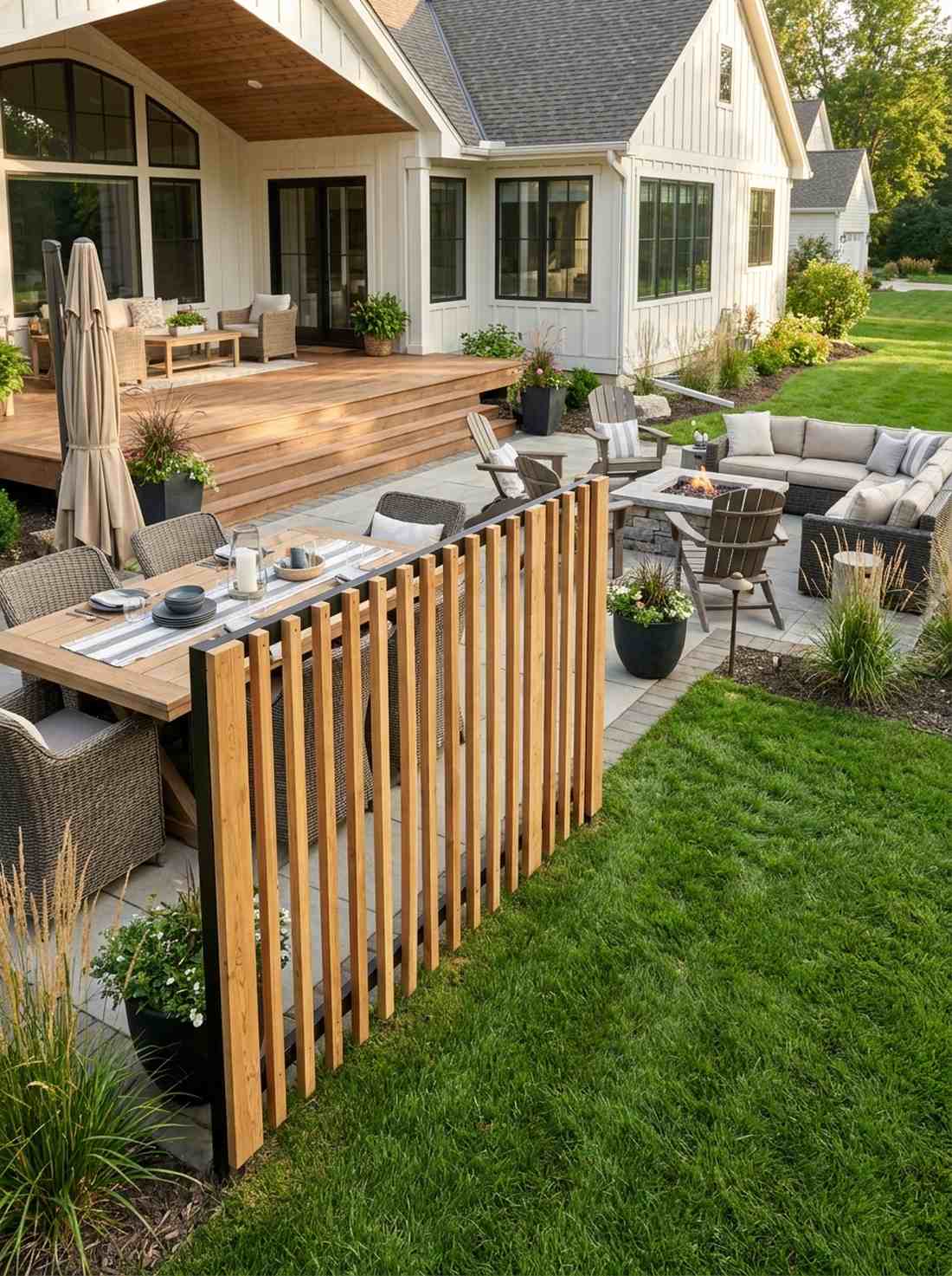 vertical slat screen with gaps