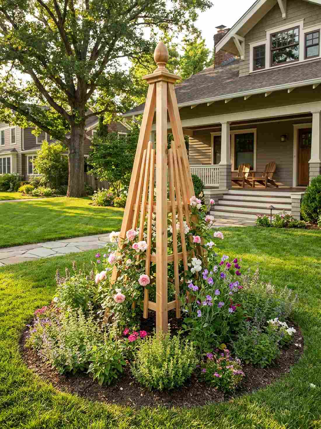 cedar obelisk trellises