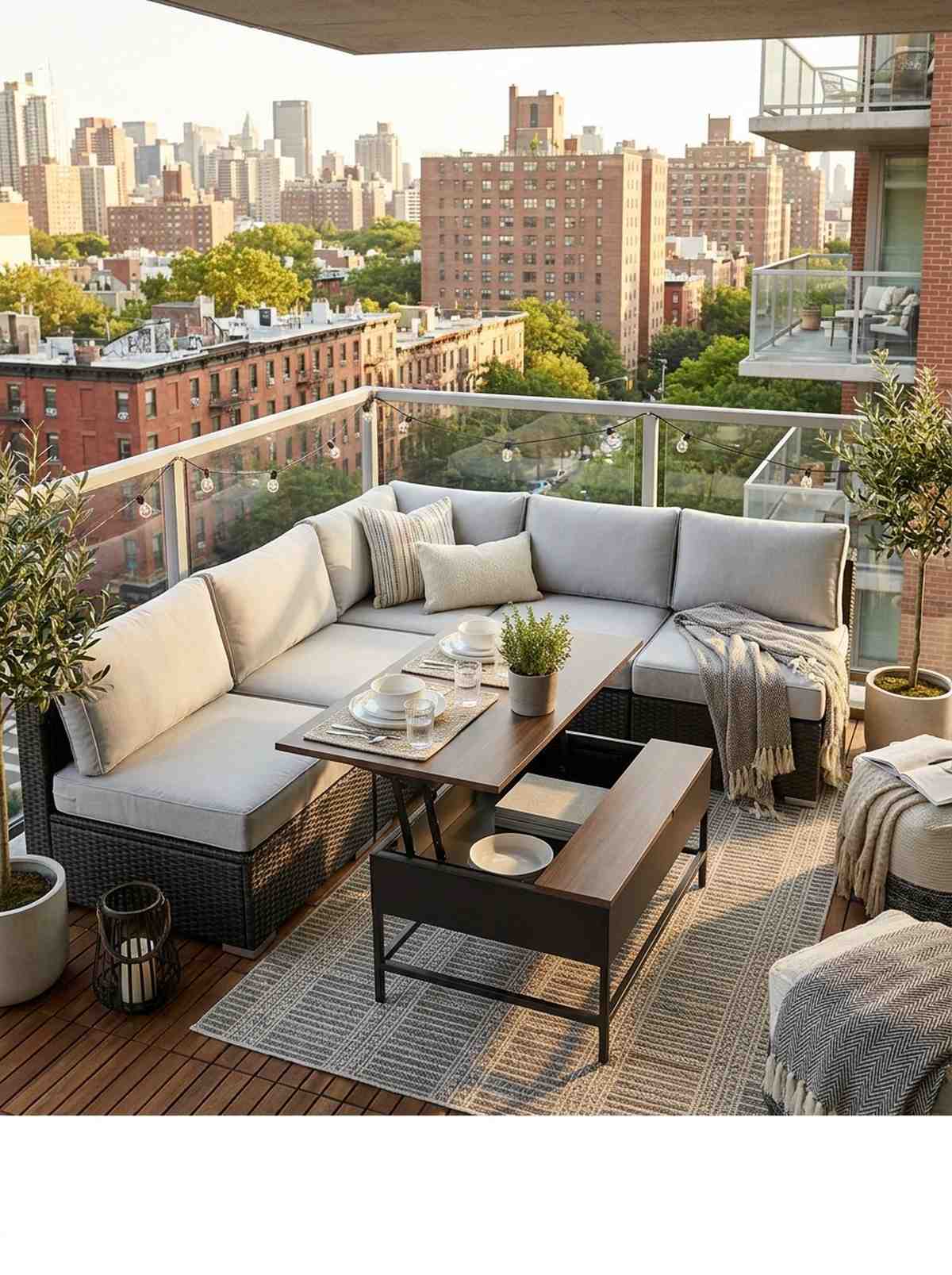 convertible sectional with dining height table