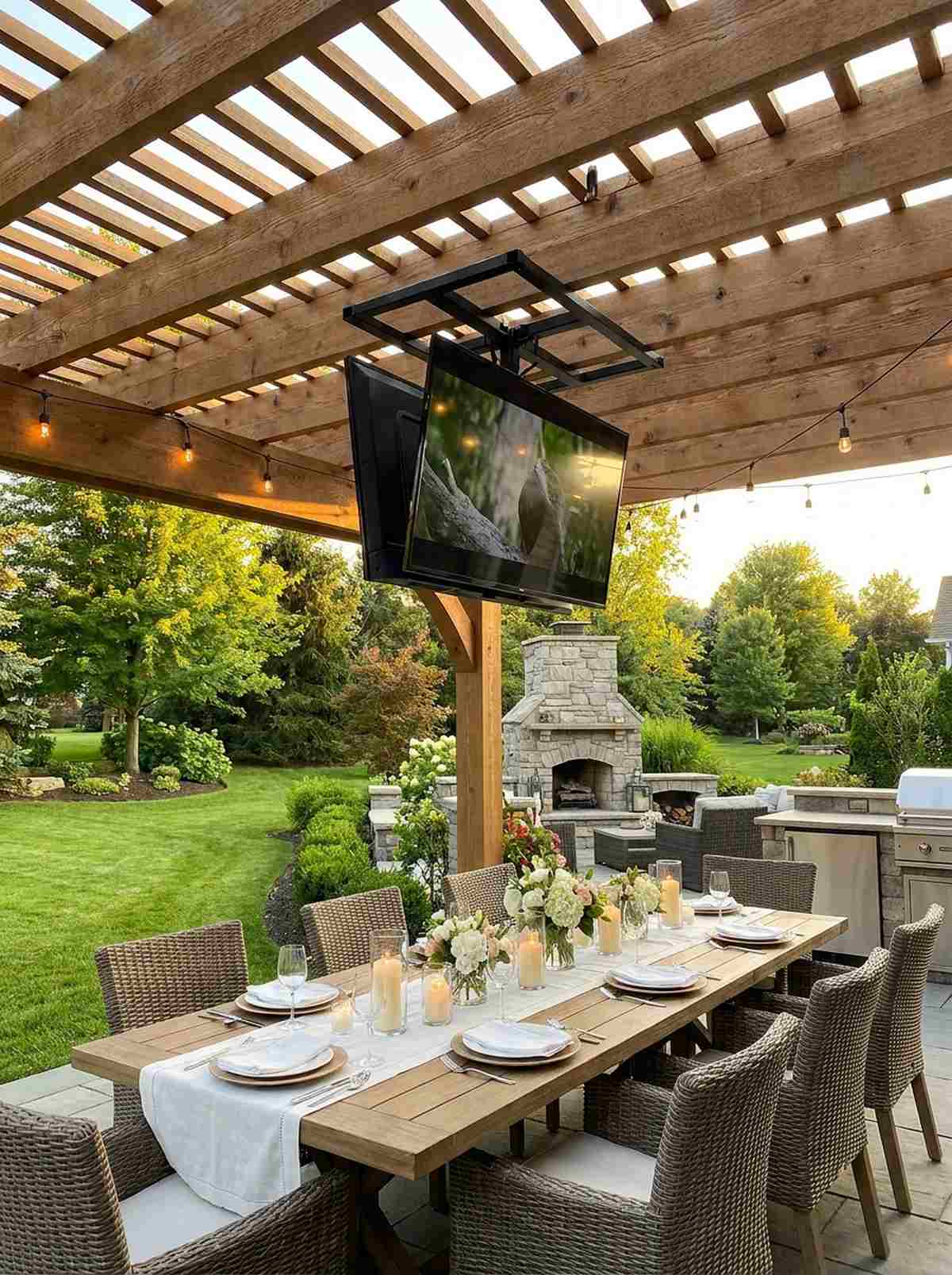dining pergola overhead mount