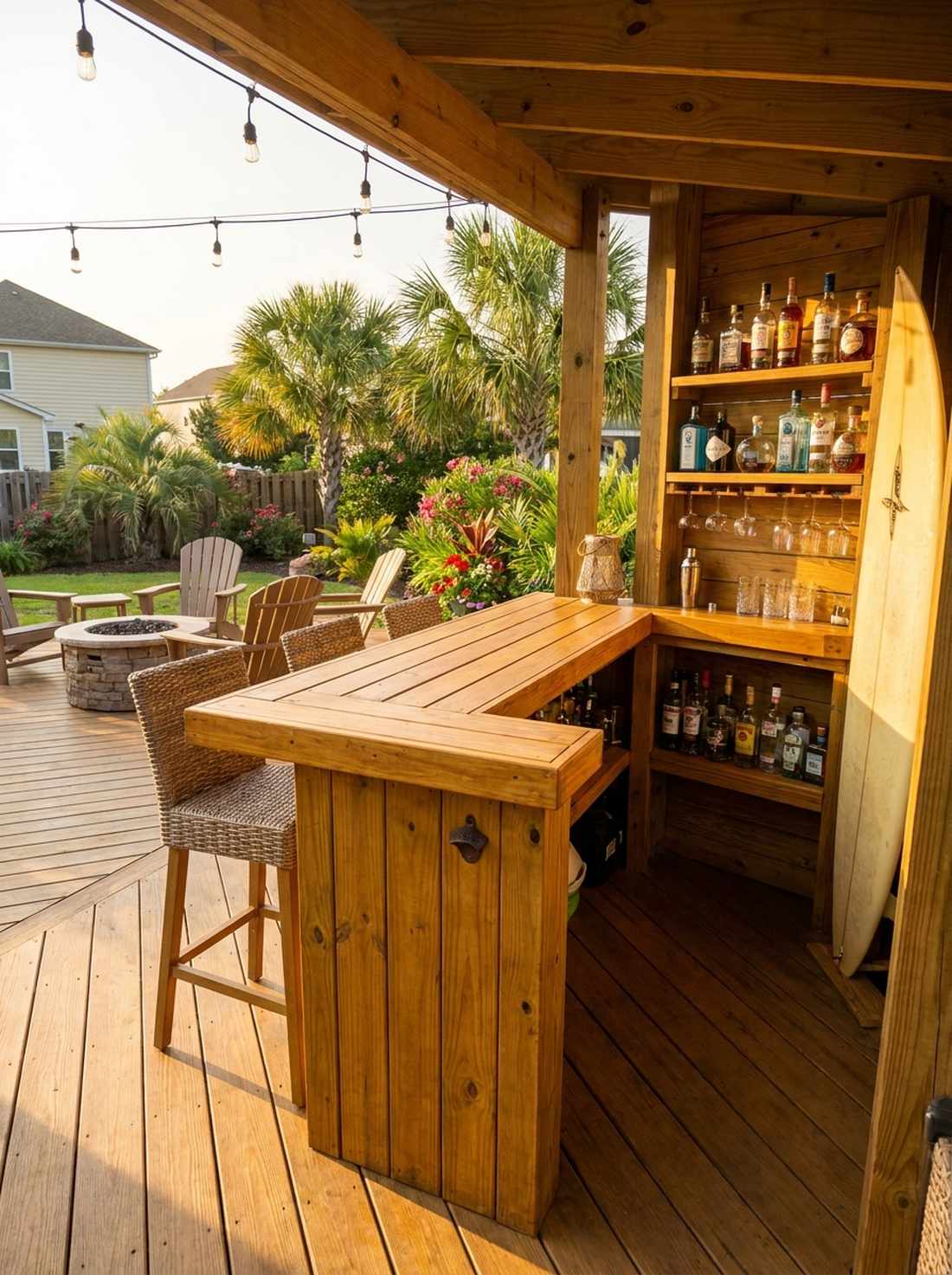 diy wooden outdoor bar