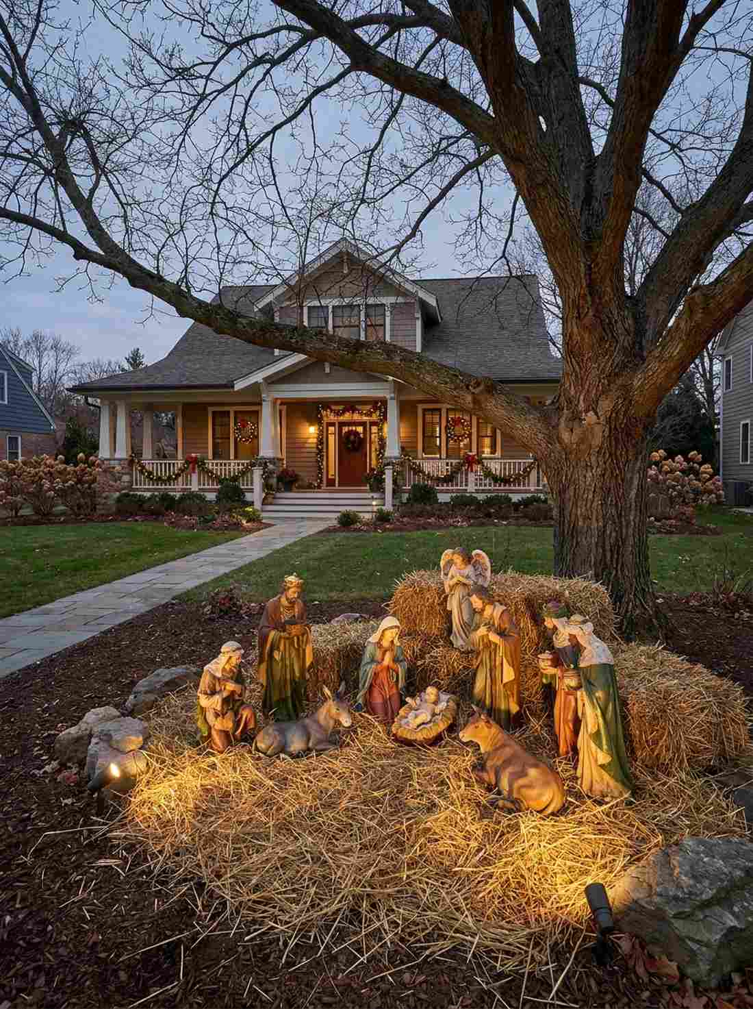 nativity scene installation