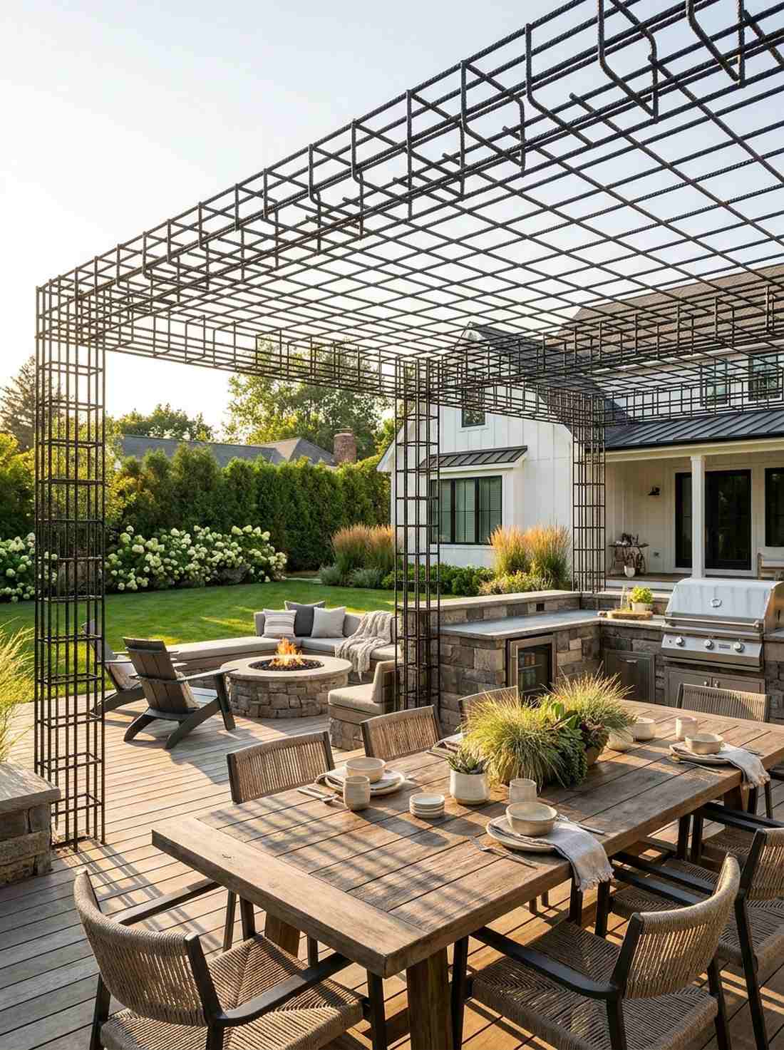 rebar pergola structures