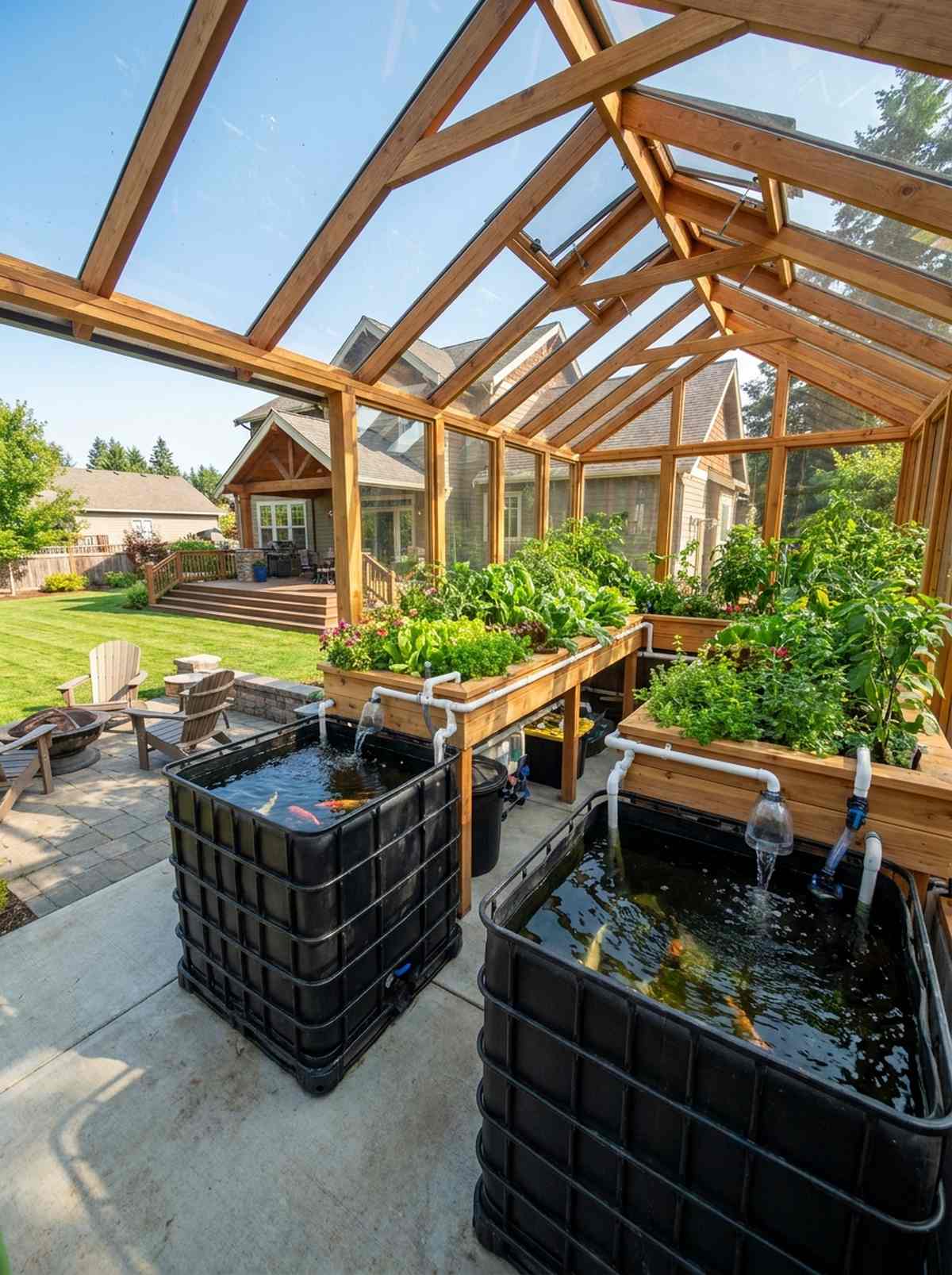 aquaponic integrated greenhouse