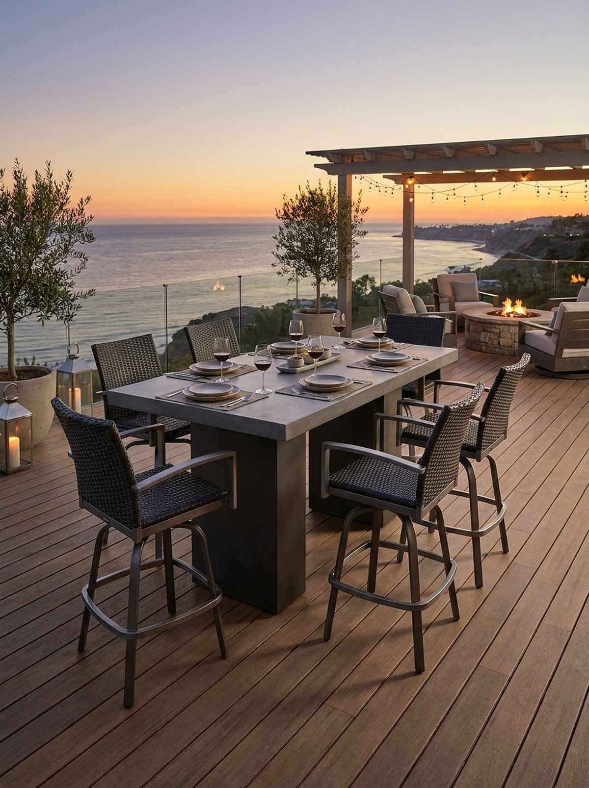 bar height outdoor dining ensemble