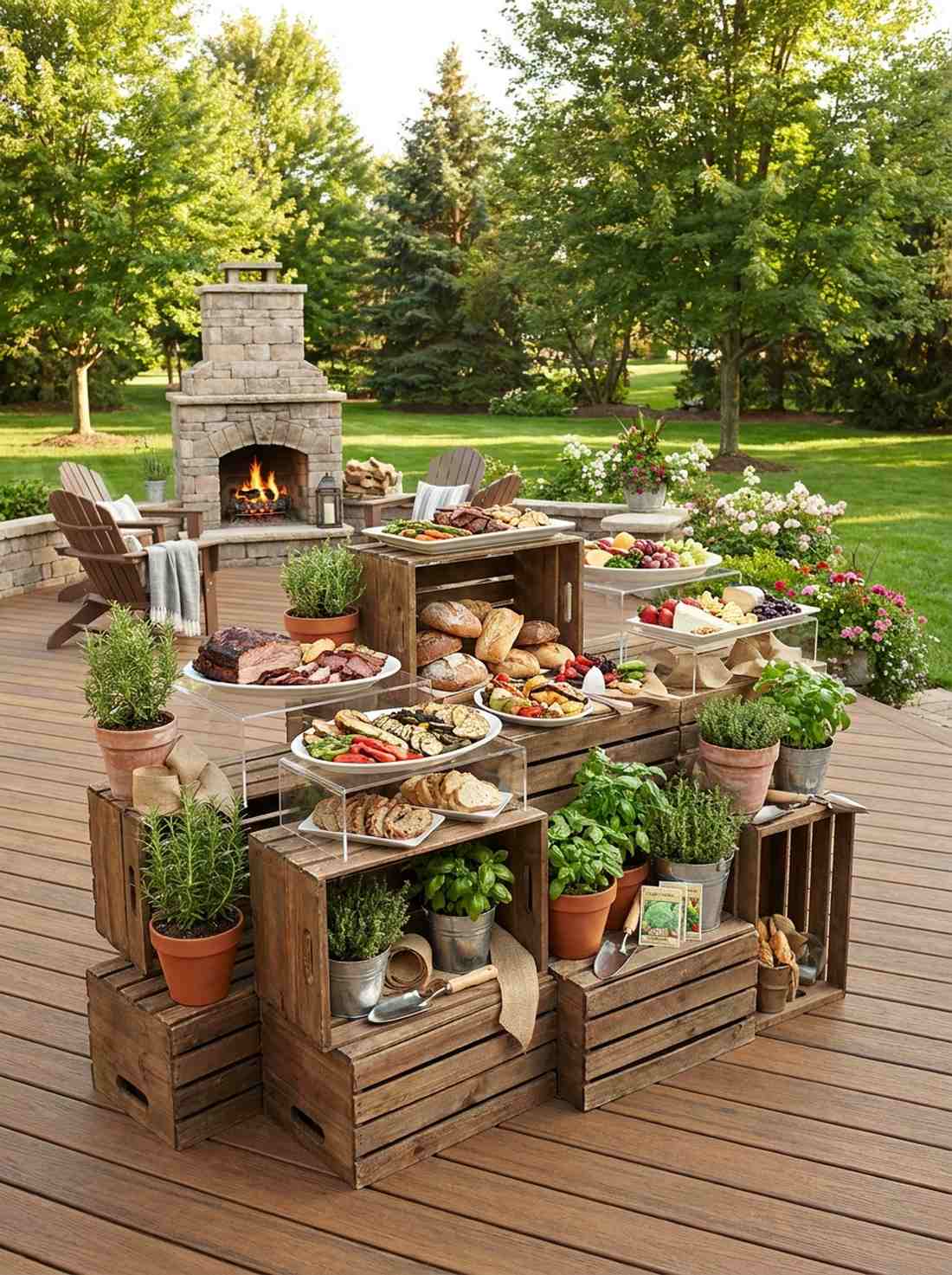 buffet stations with elevated display levels