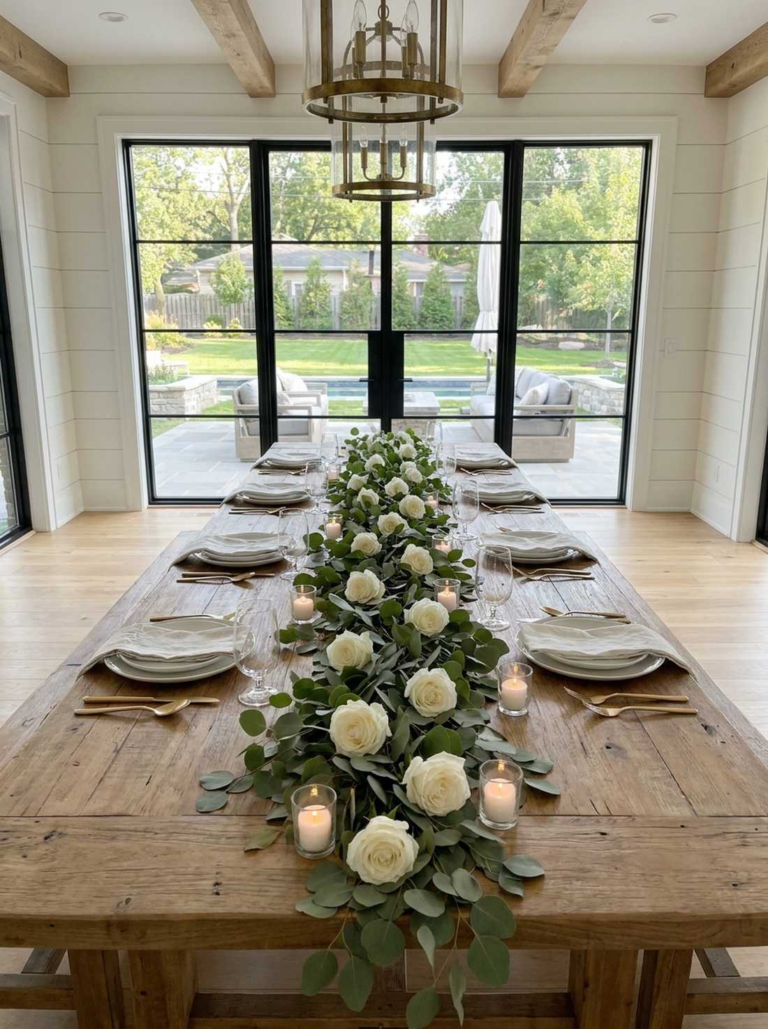 chic white and greenery simplicity