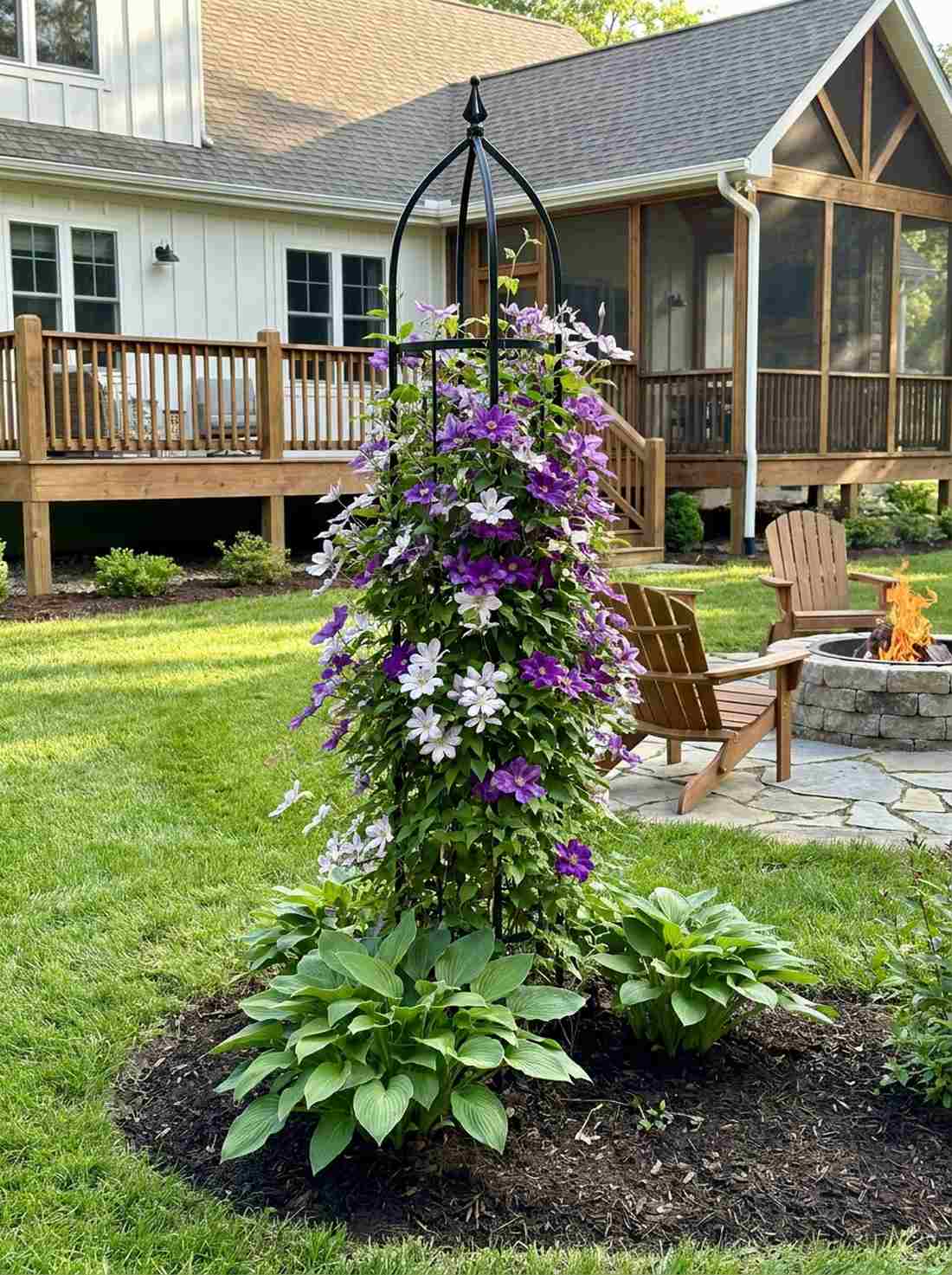 clematis obelisk vertical accent