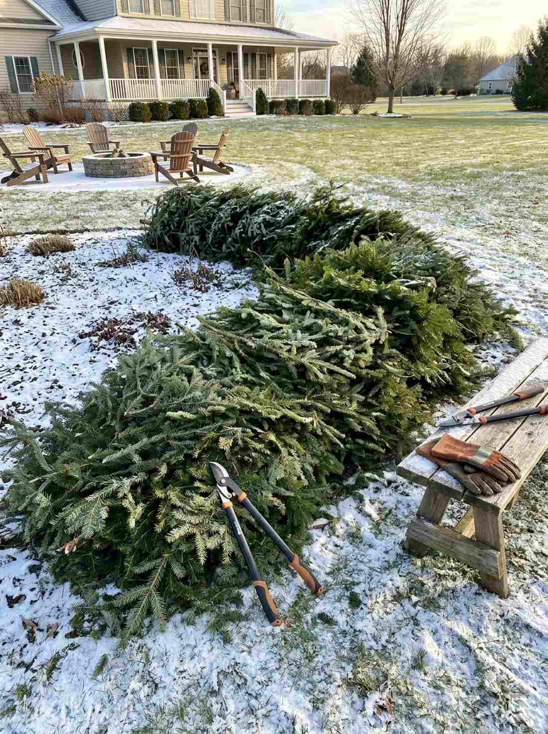 evergreen brush piles