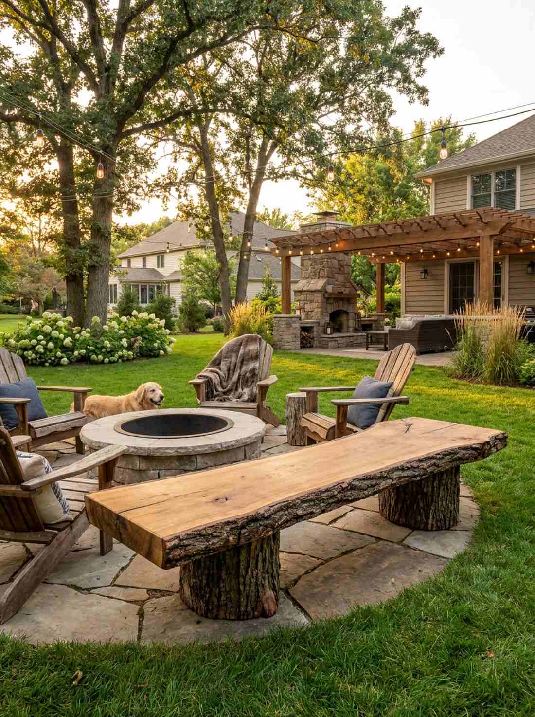 log slab benches