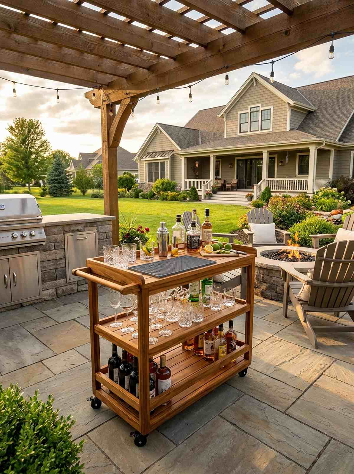 outdoor bar cart