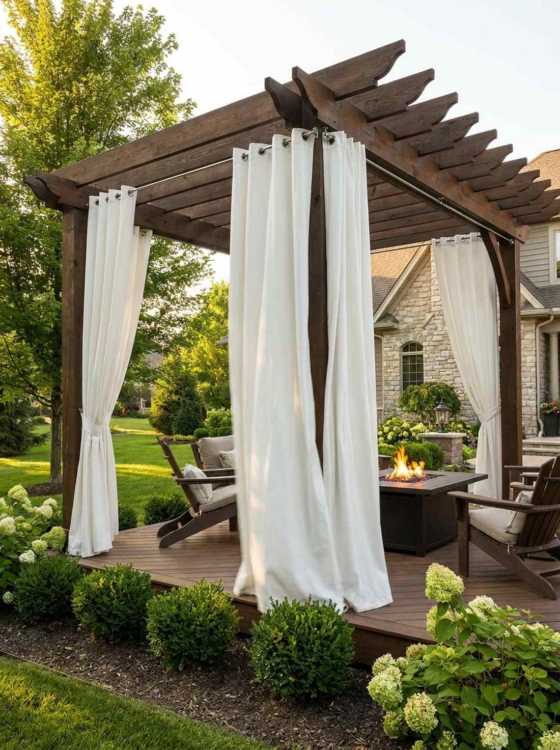 outdoor canvas curtains in white