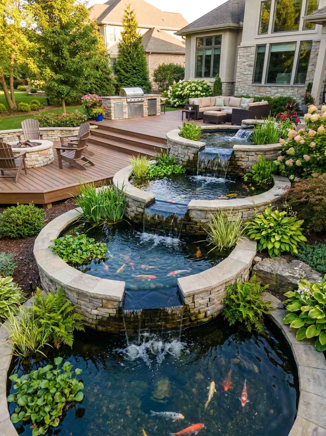 tiered water garden pools