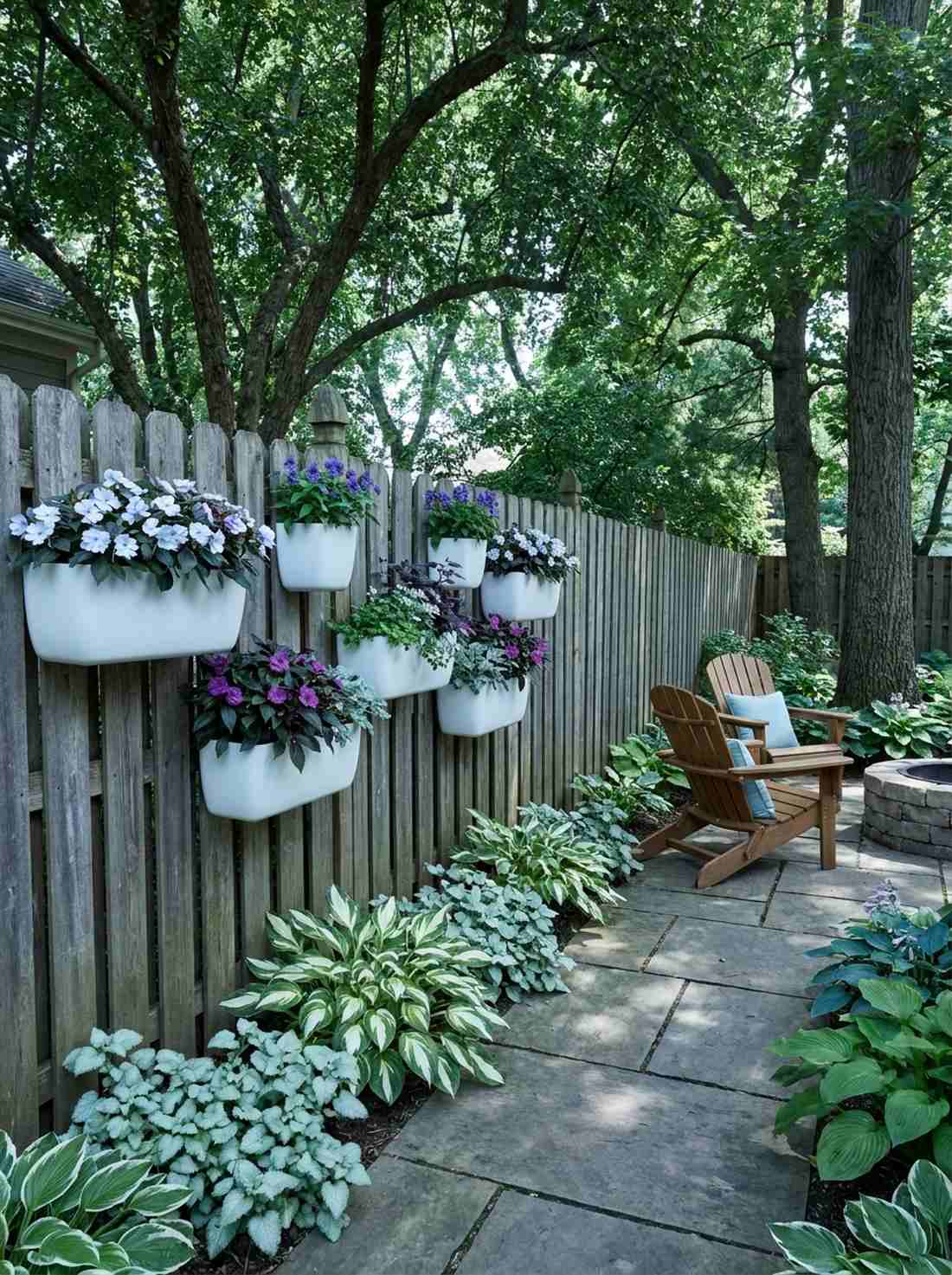 cool tone shade garden wall