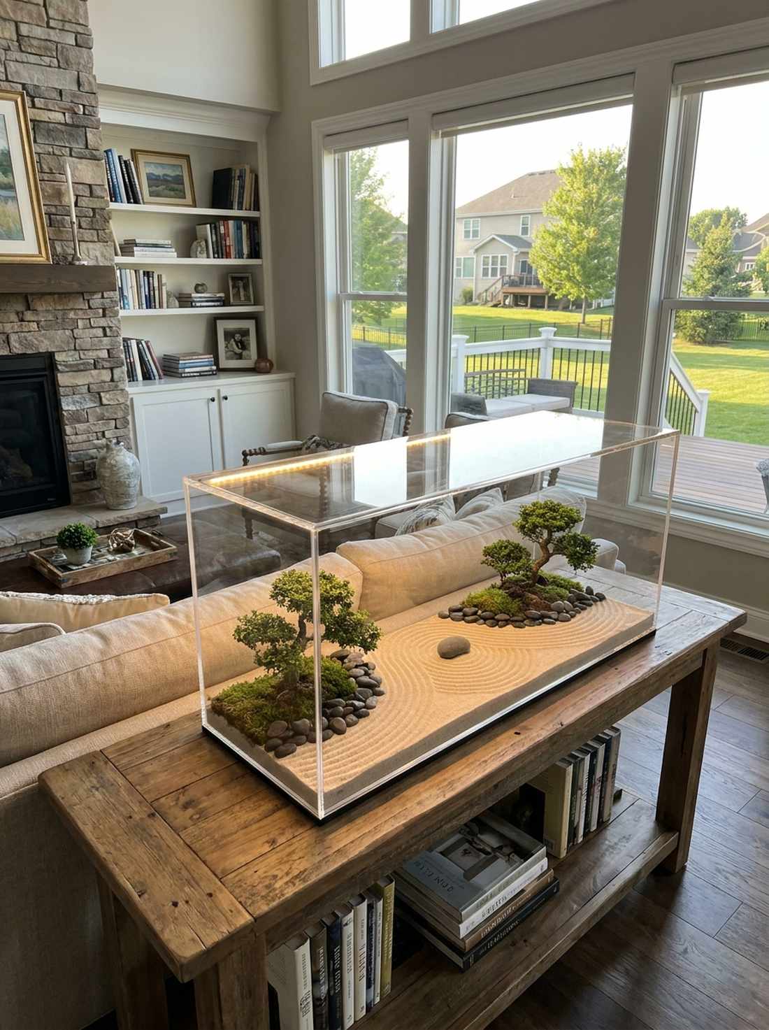 glass box enclosed garden