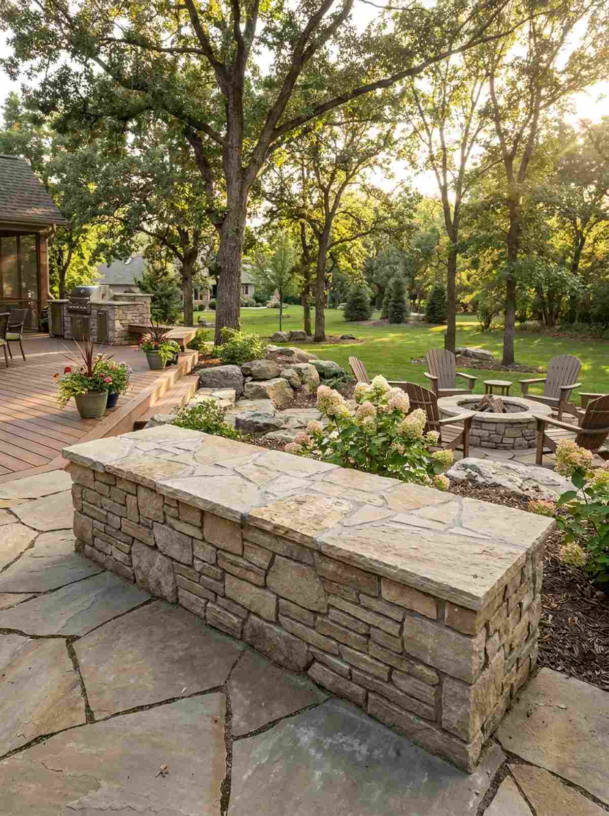 mortared stone veneer facade