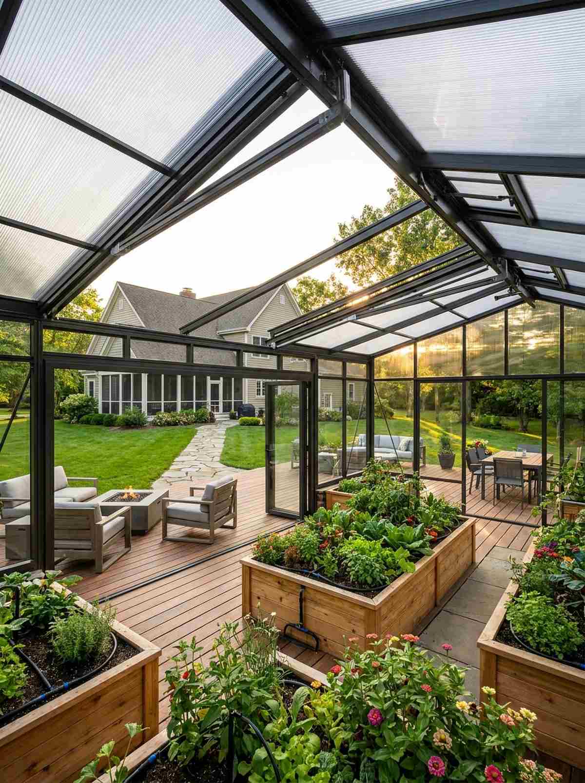 retractable roof greenhouse