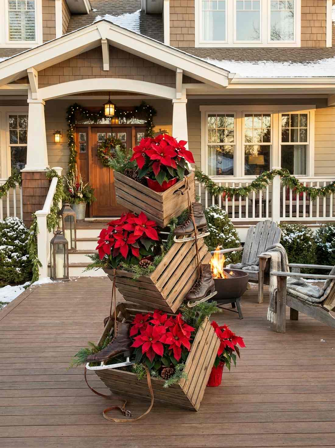 stacked crate planter displays