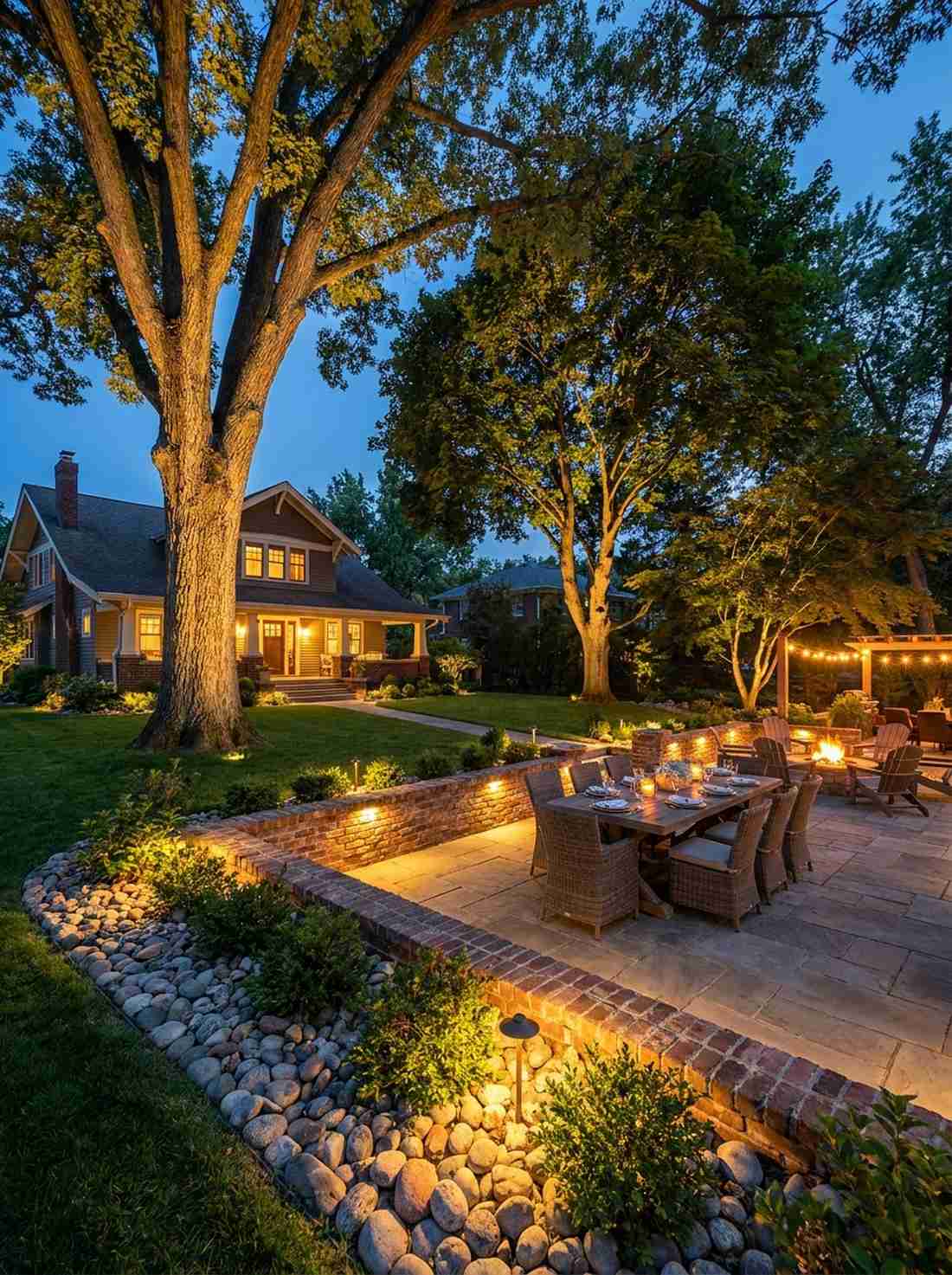 uplighting from garden borders