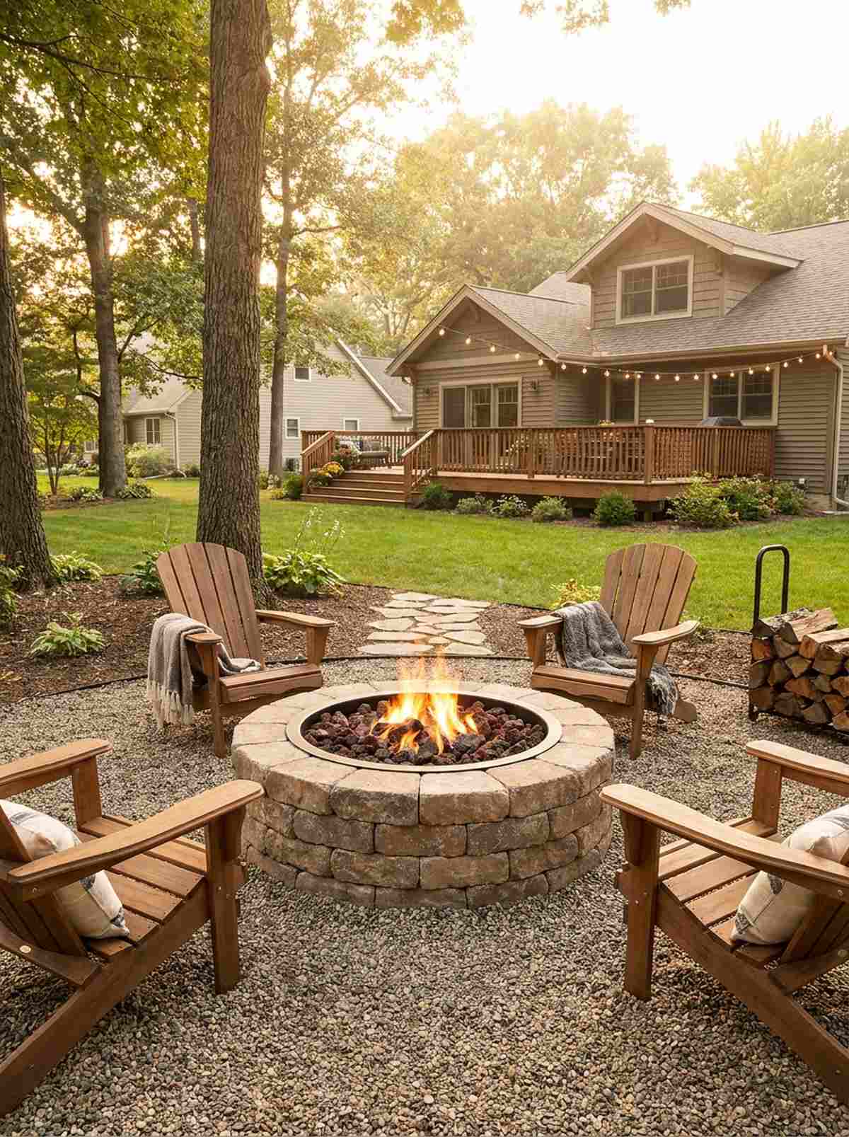 concrete or natural stone fire pit