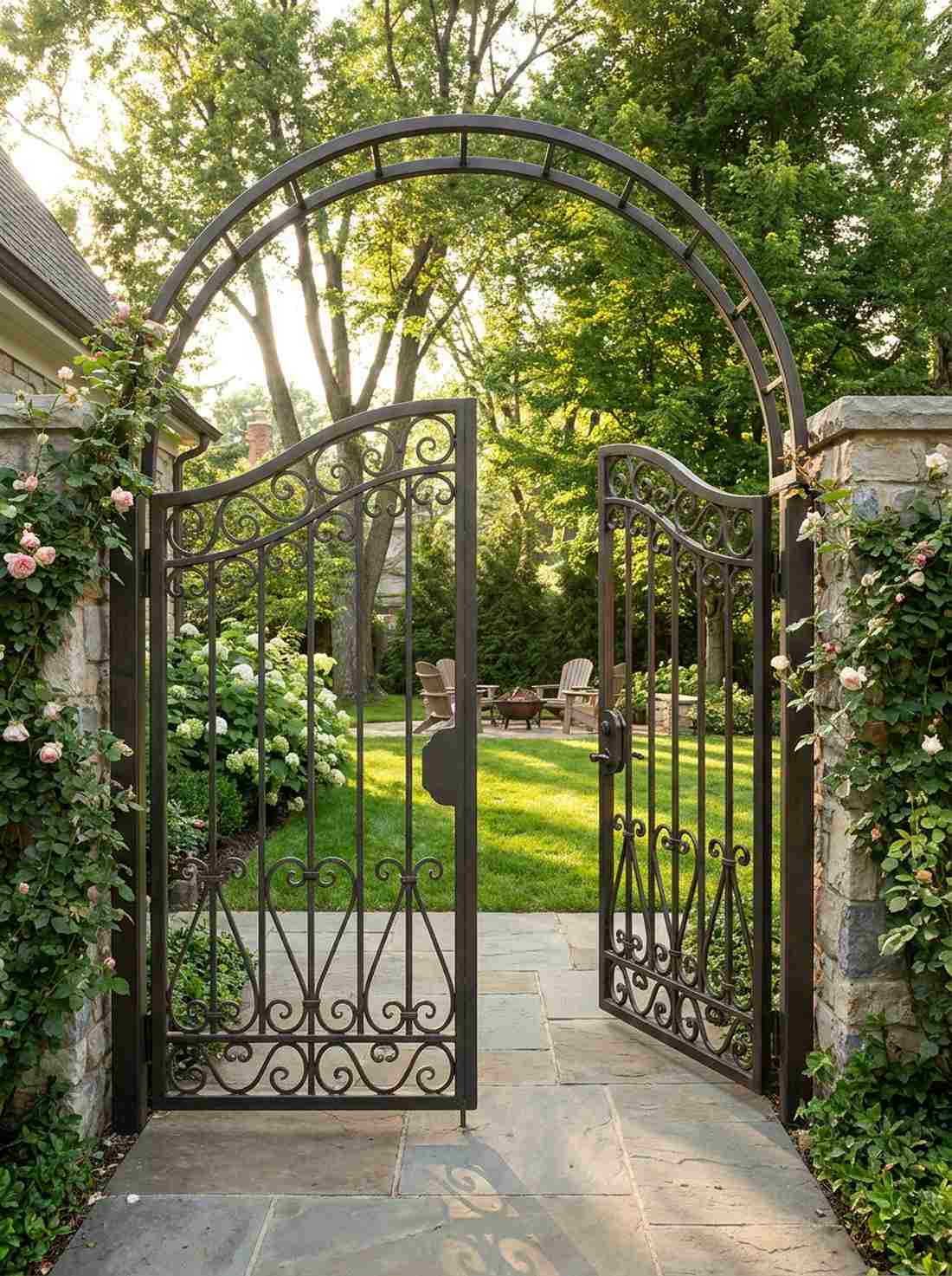 decorative iron garden gate