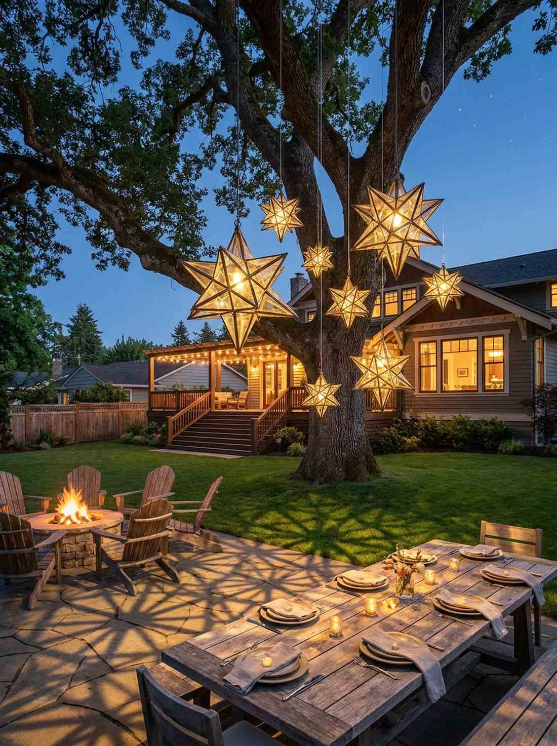 moravian star lantern clusters