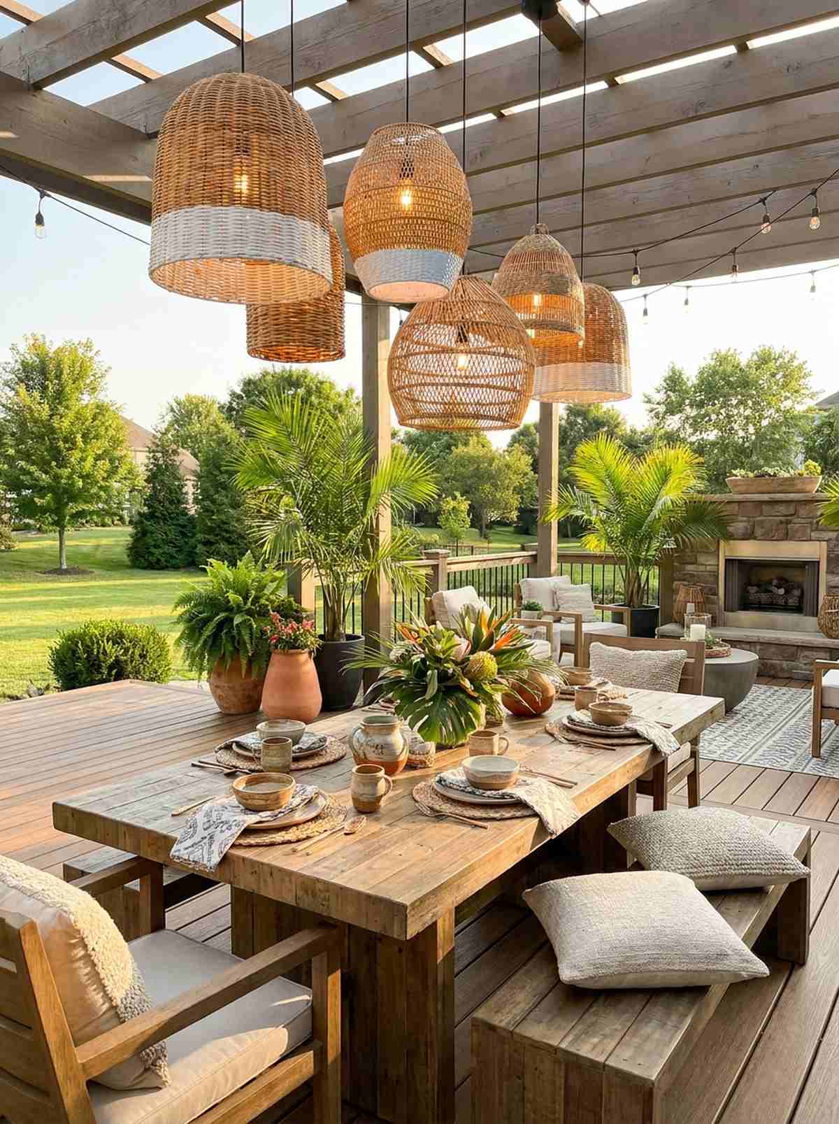 rattan pendant lights