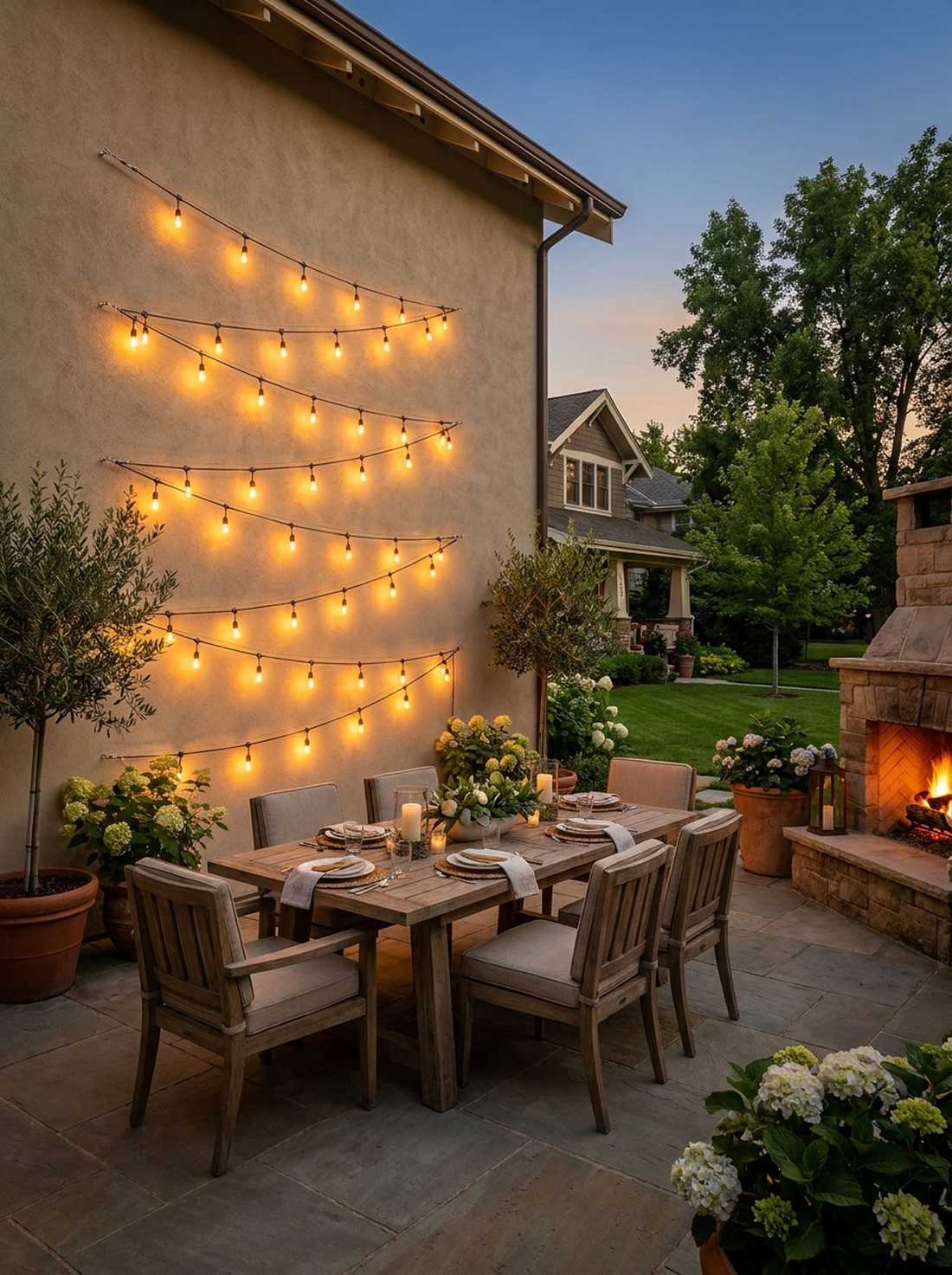 string light backdrop installations