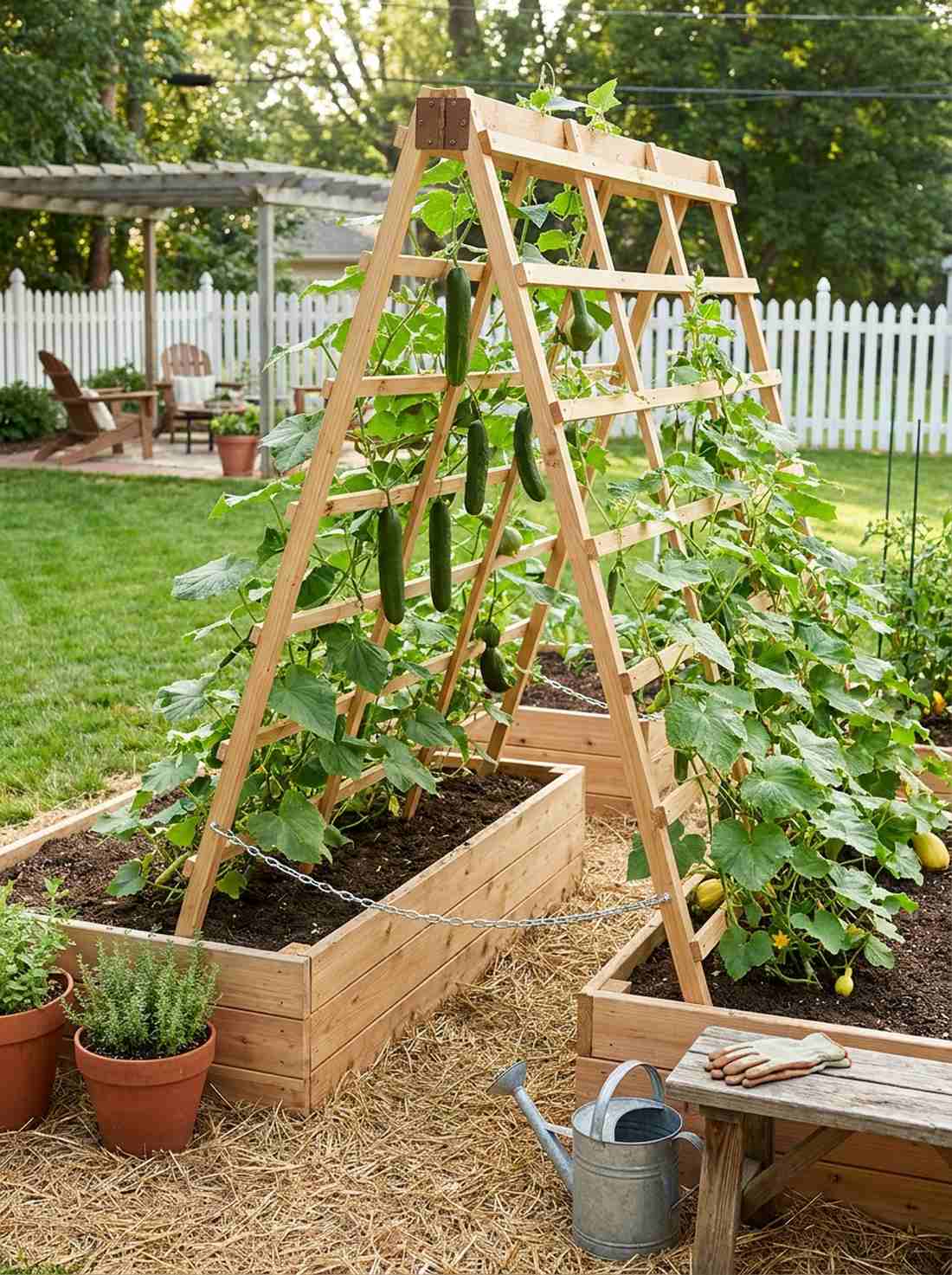 a frame cucumber trellis