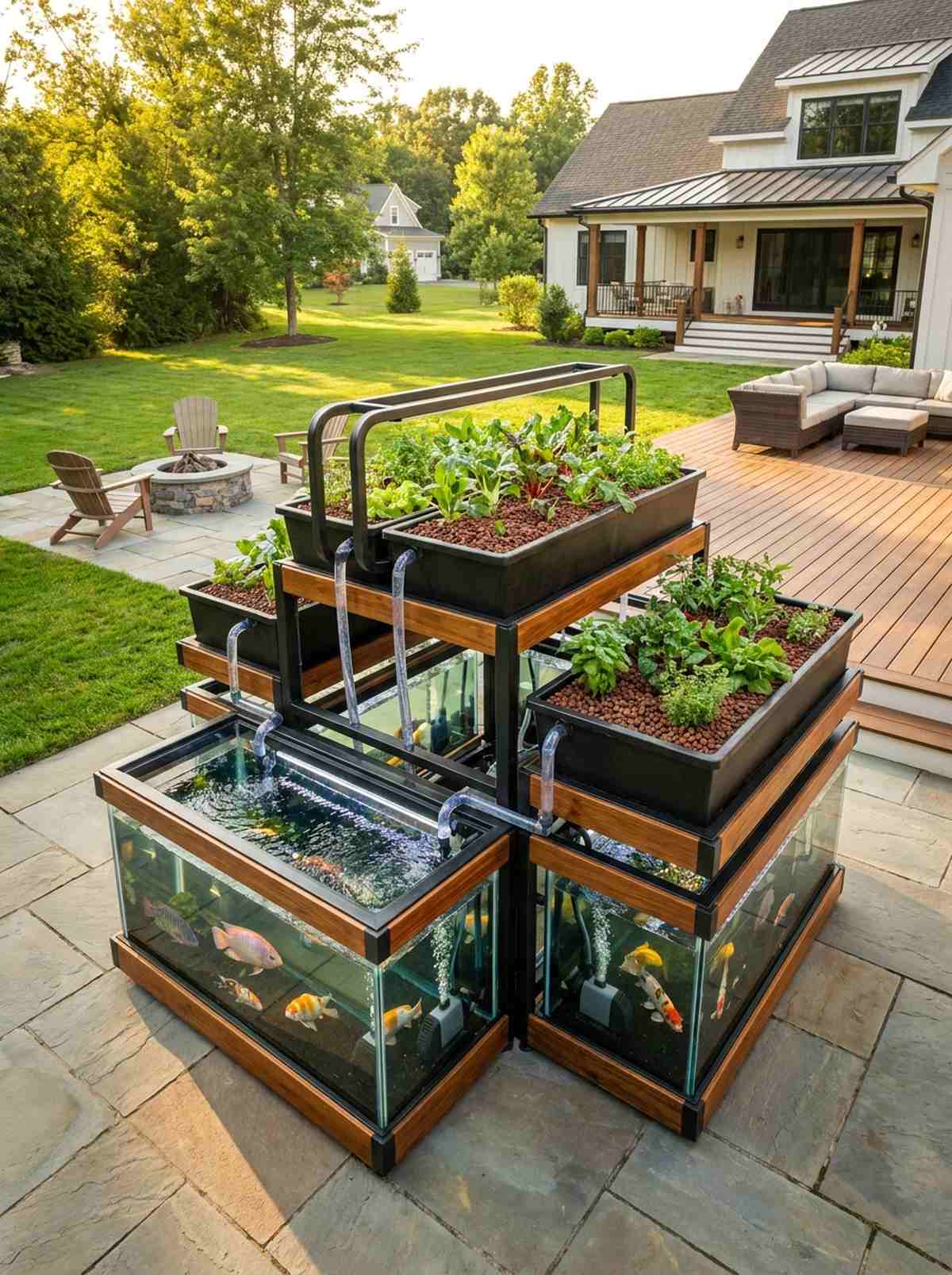 aquaponic raised bed system