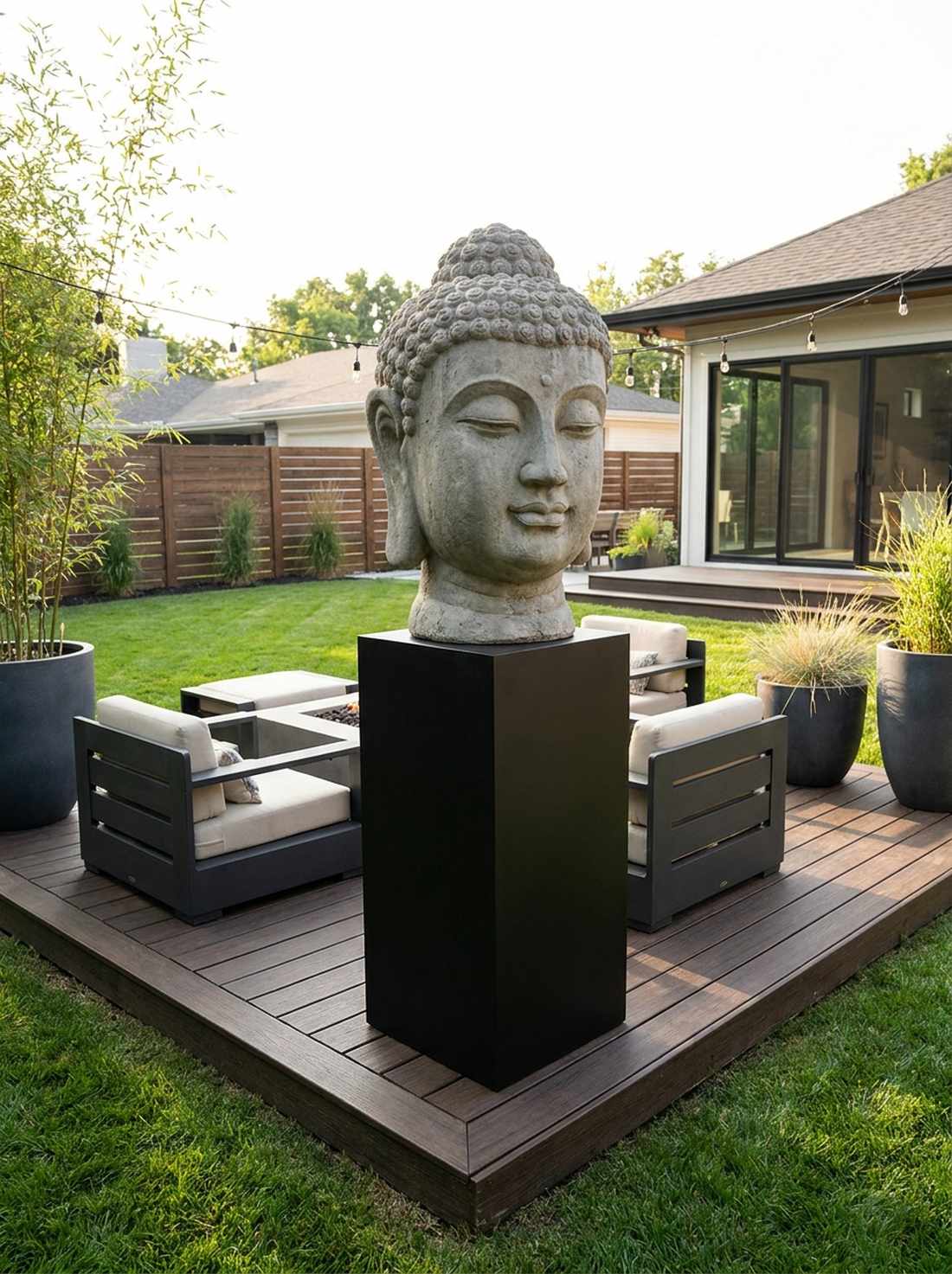 buddha head pedestals