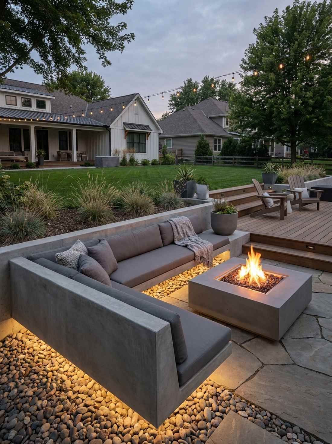 built in concrete seating