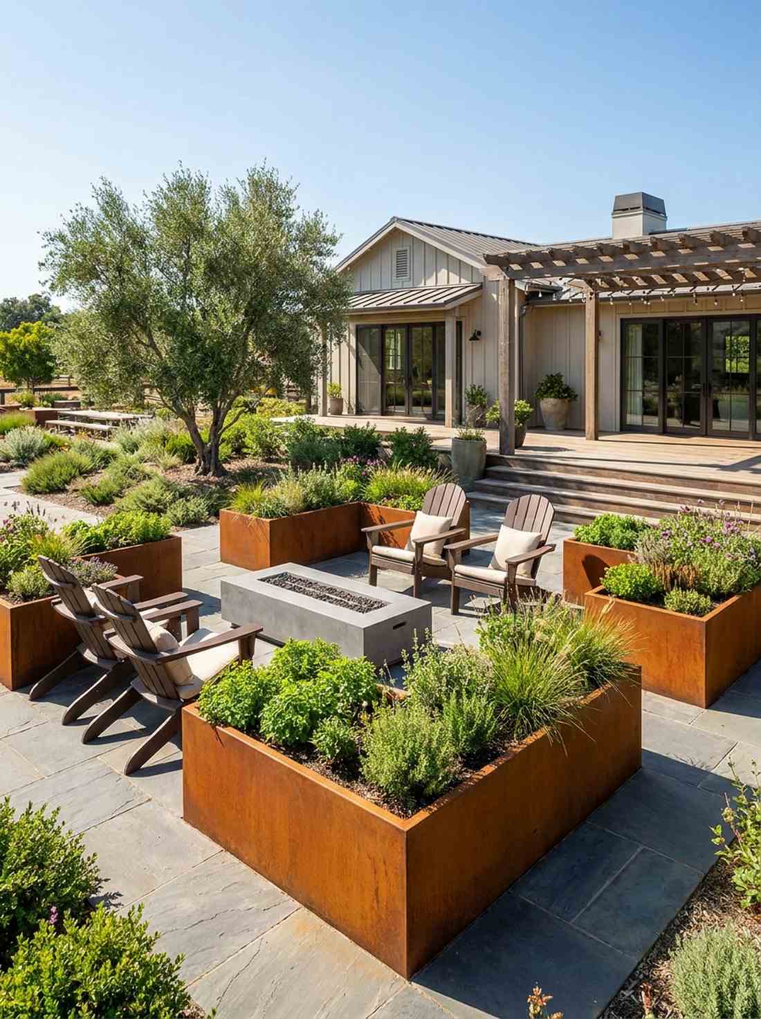 corten steel raised beds