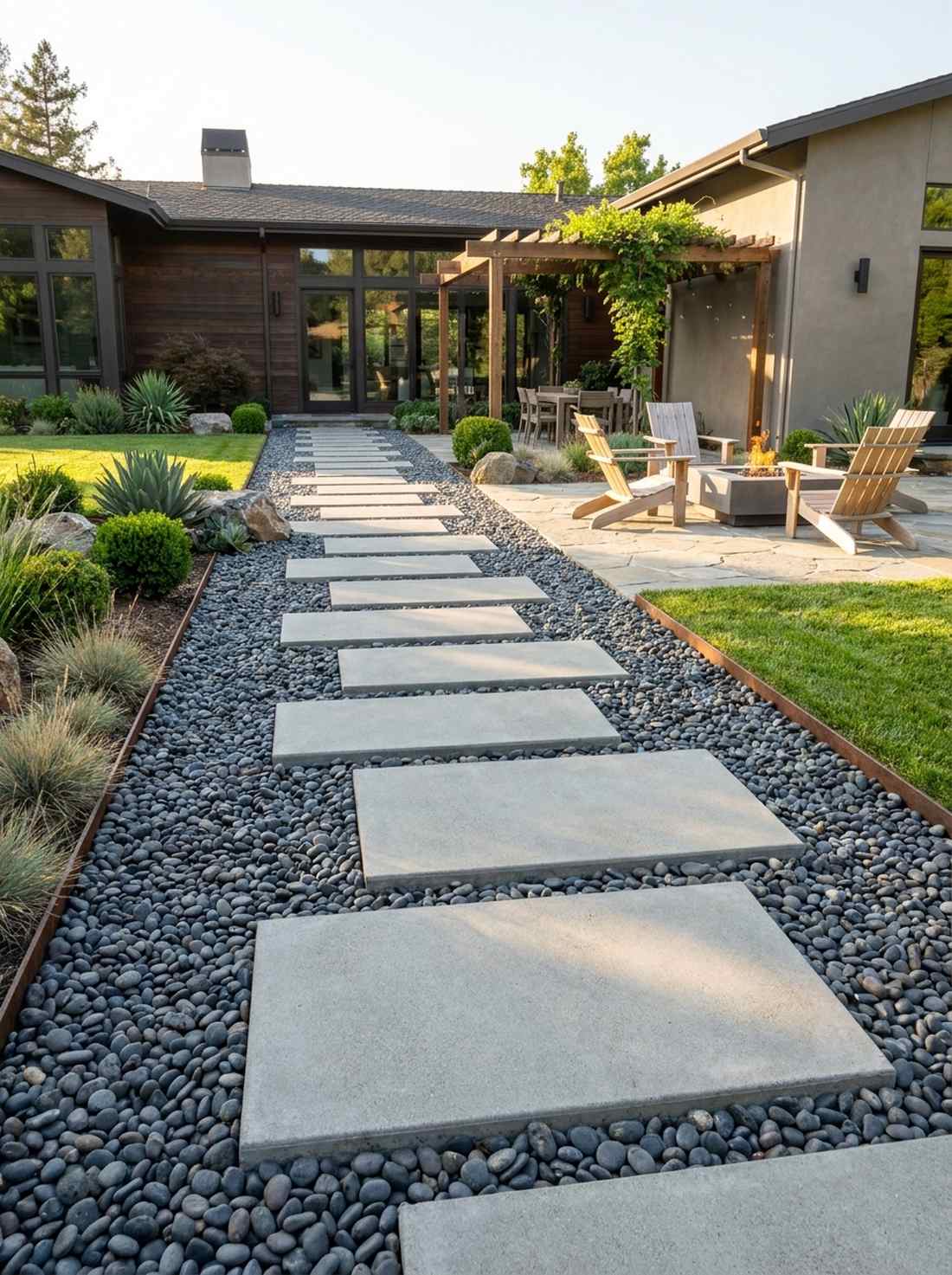 gravel and steppingstone combination