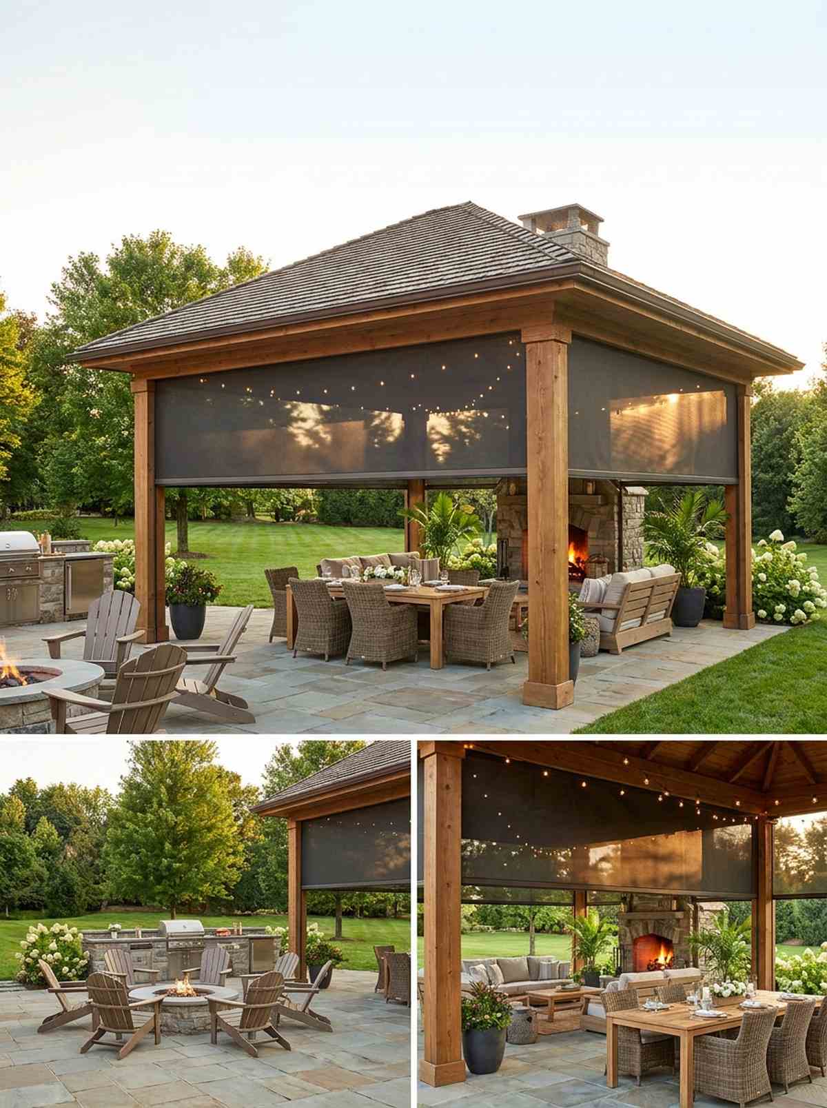 pavilion with retractable screens