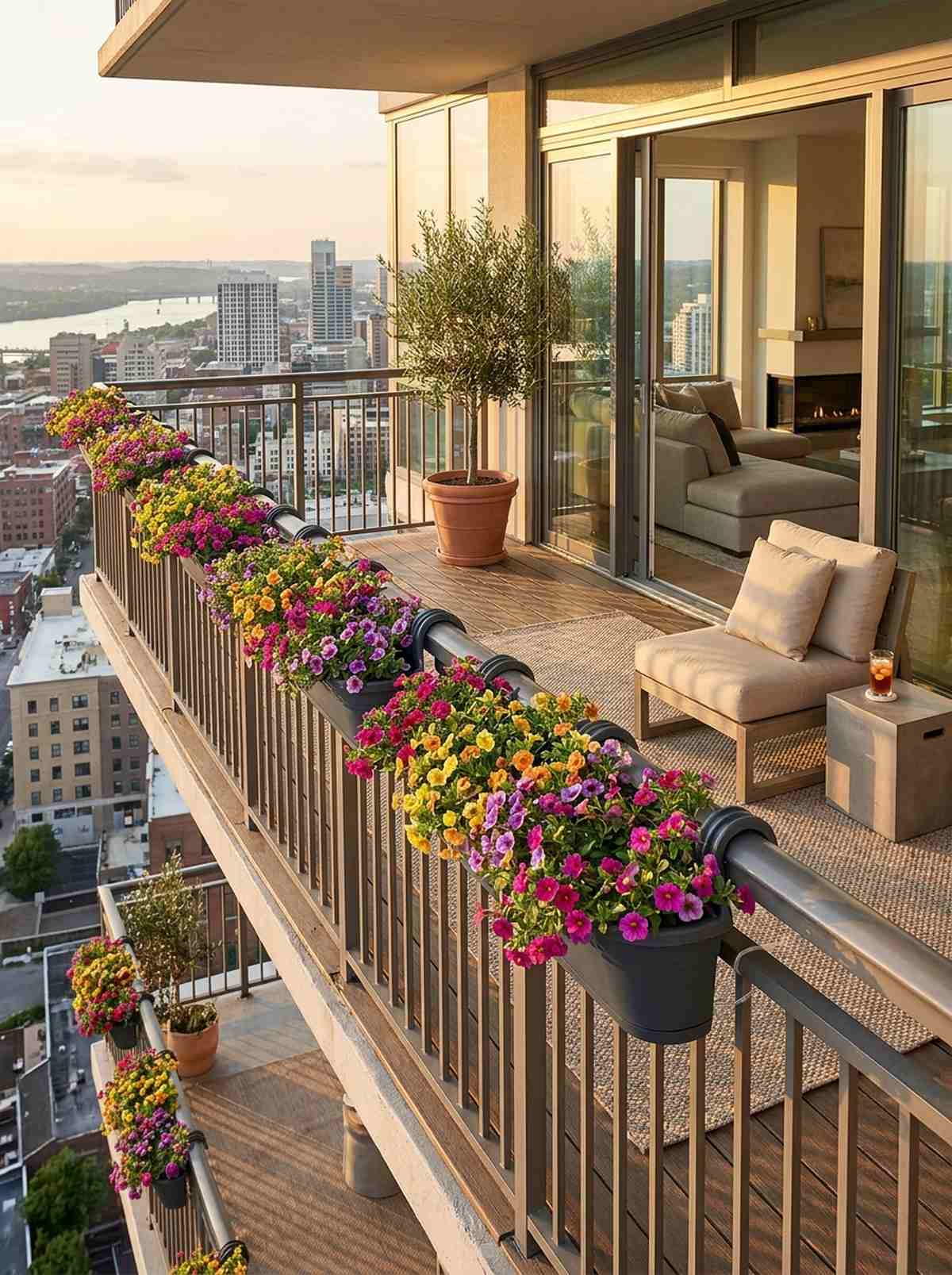 railing mounted balcony planters