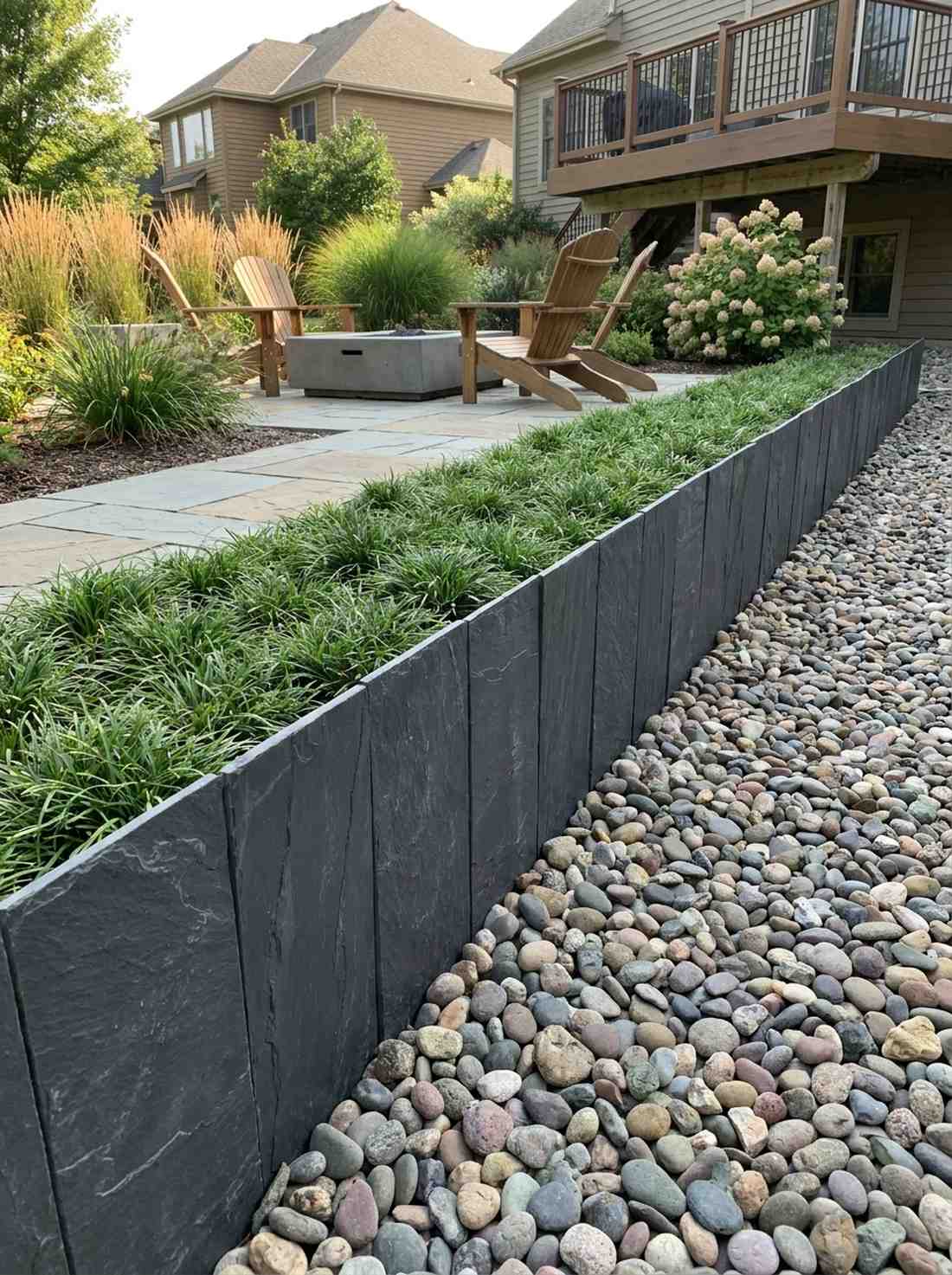 slate tile vertical edging