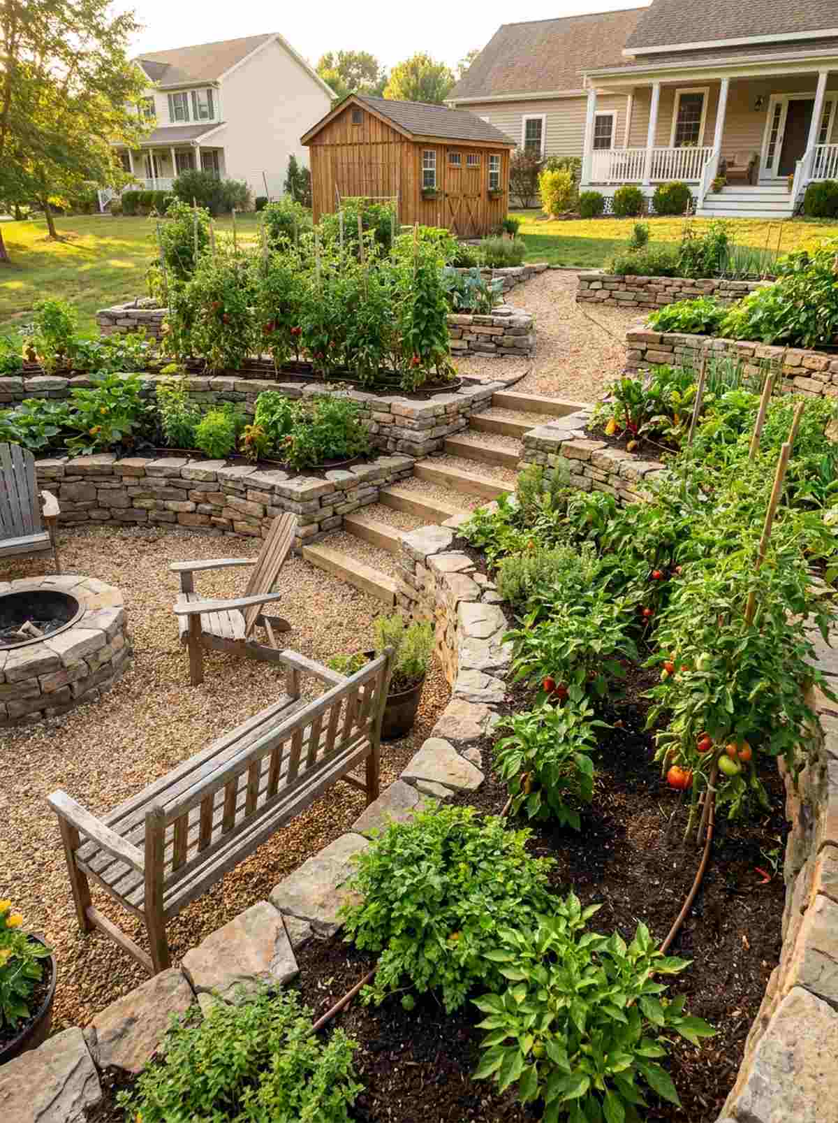 terraced vegetable garden walls