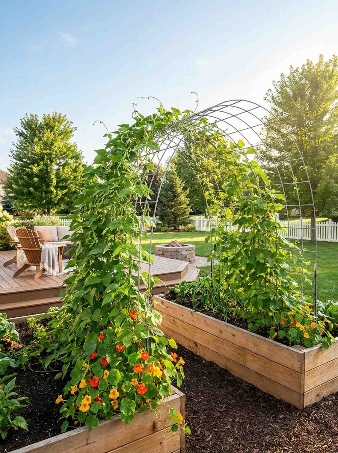 trellis arches for climbing vegetables