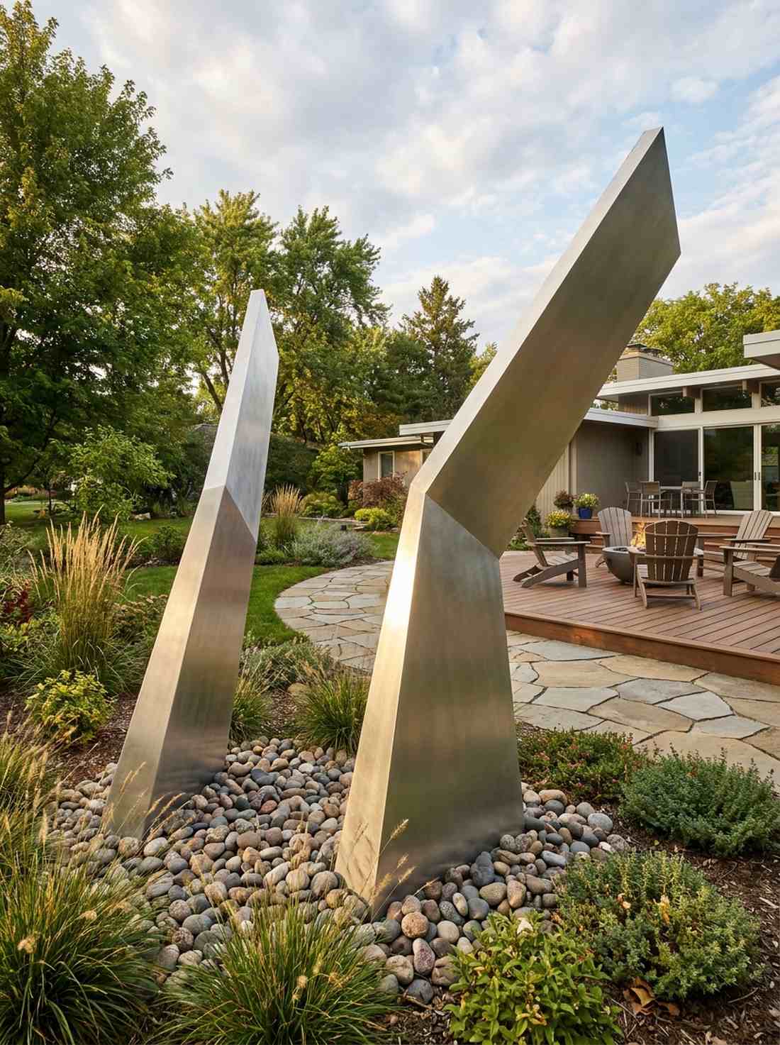 abstract wing metal sculpture