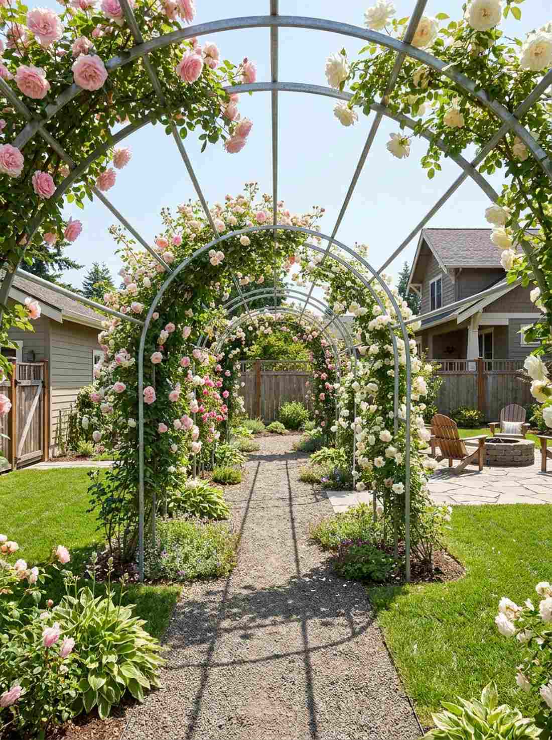 double arch garden corridor
