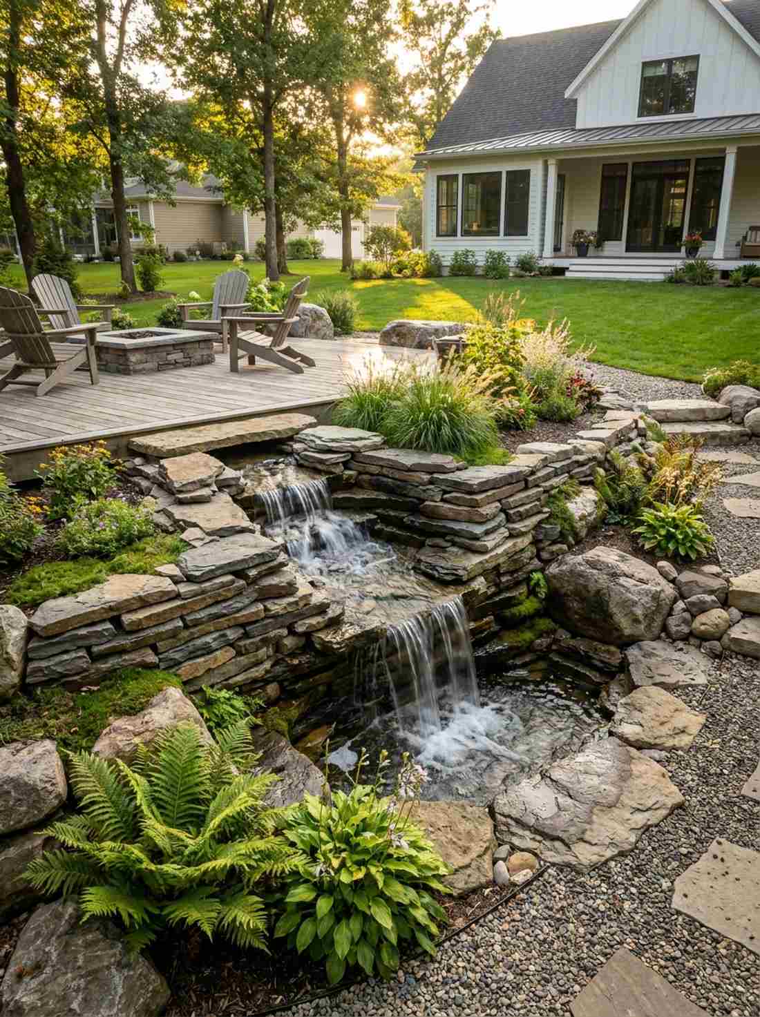 multi tiered waterfall cascade