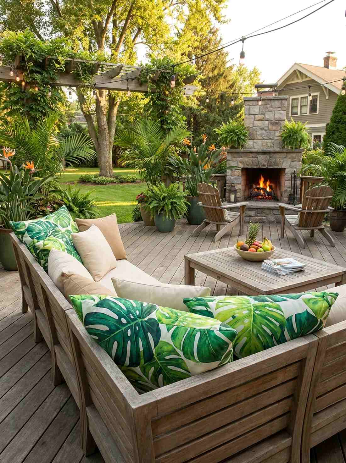 oversized botanical leaf print