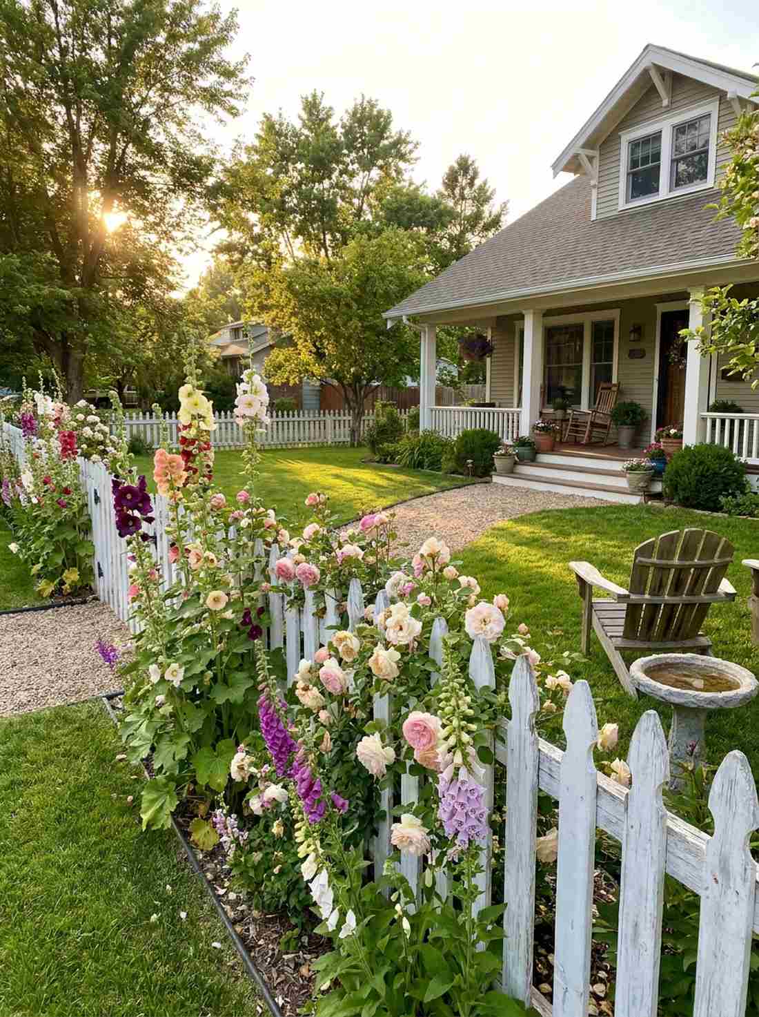 picket fence perimeter planting