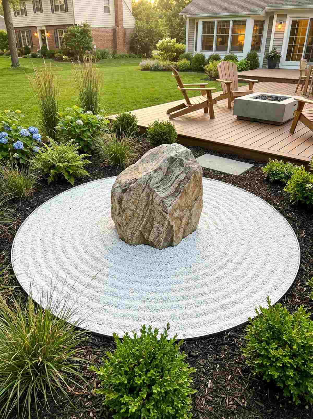 sentinel boulder with halo gravel